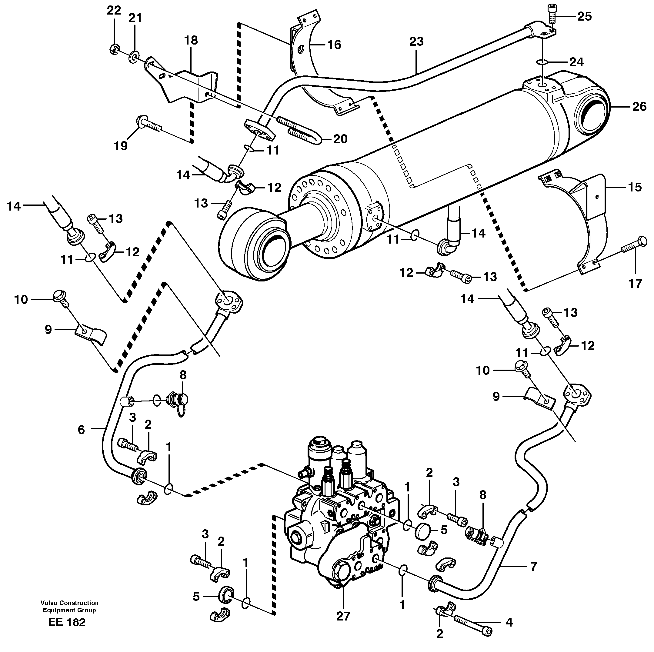 Схема запчастей Volvo L120D - 88149 Hydraulic system, tilt function L120D