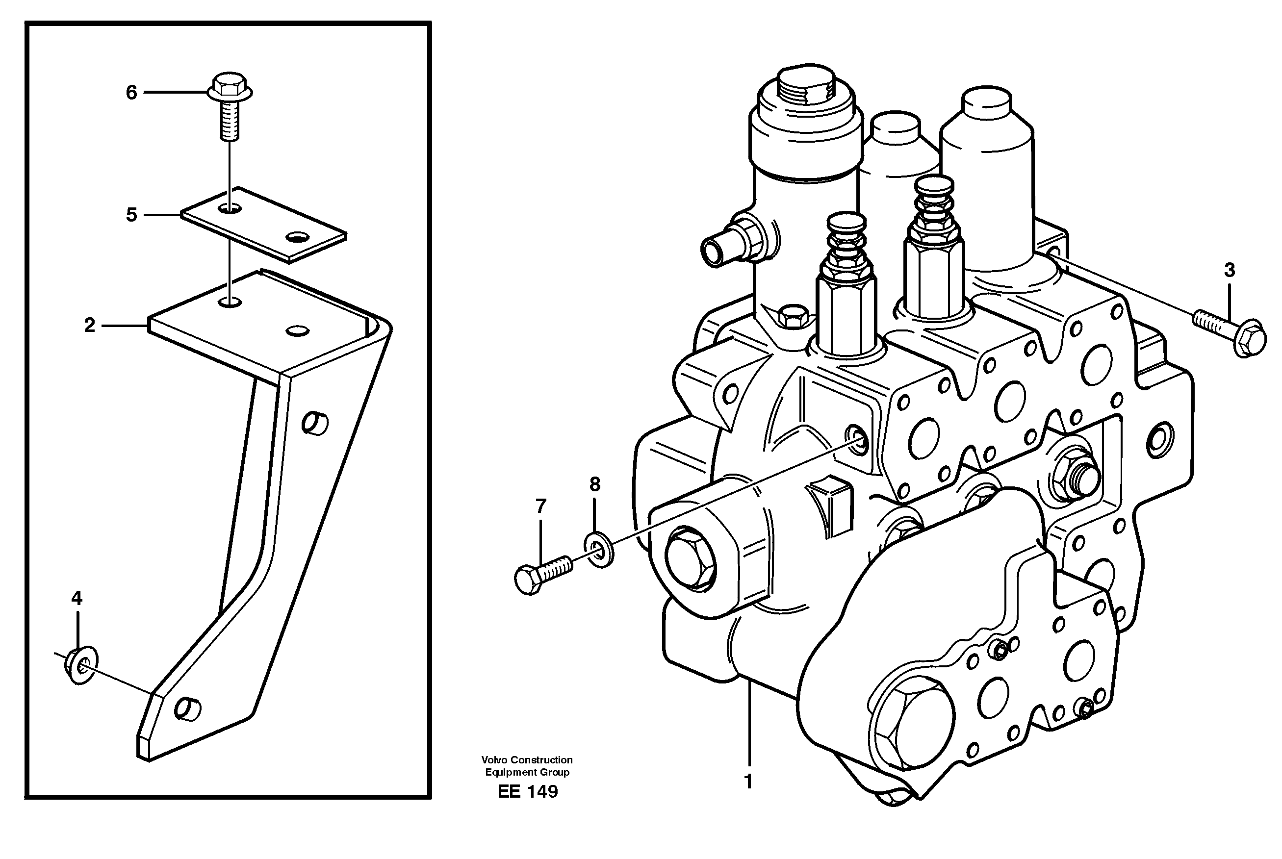 Схема запчастей Volvo L120D - 40388 Control valve, assembly L120D