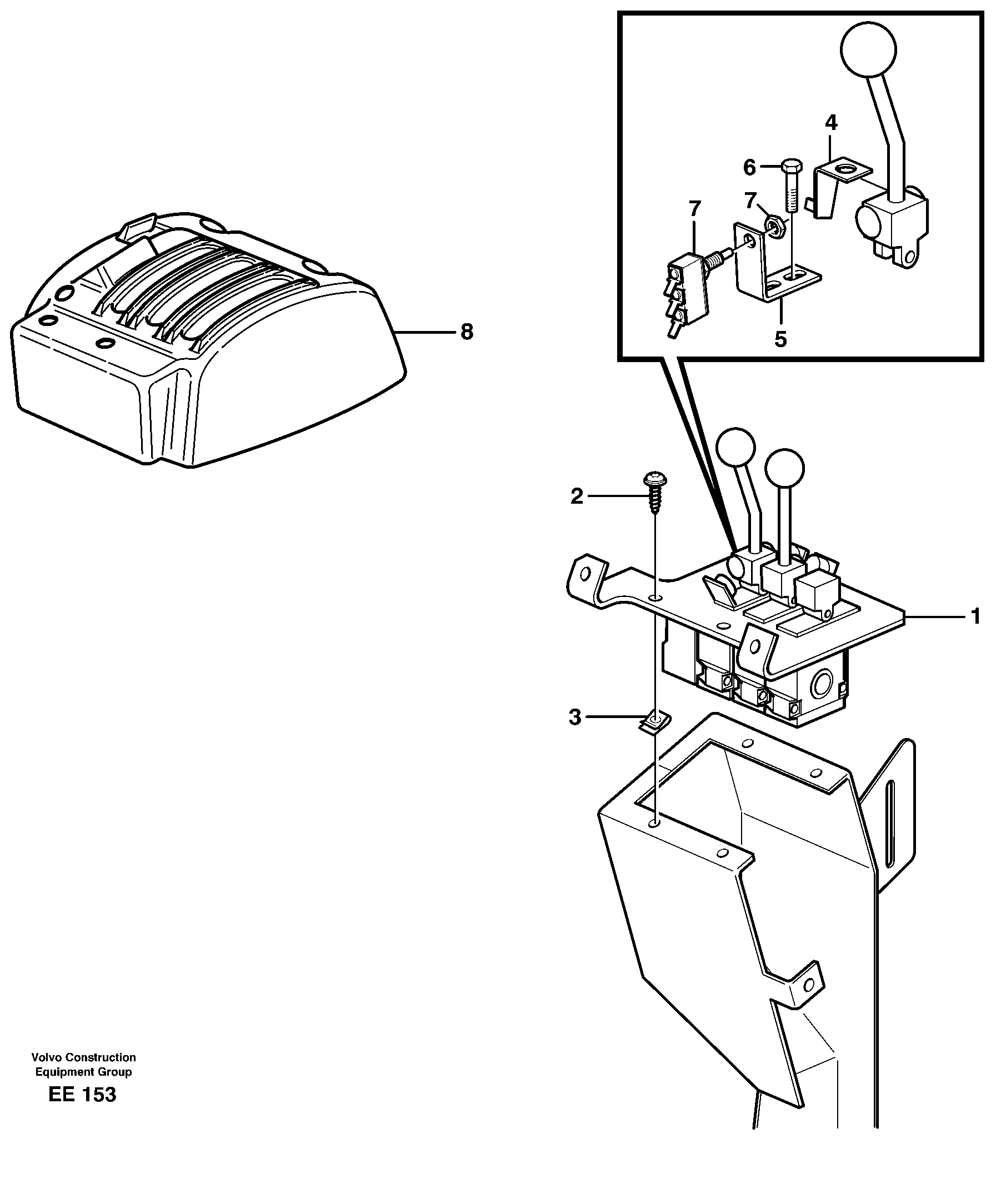 Схема запчастей Volvo L120D - 21595 Servo valve with fitting parts L120D