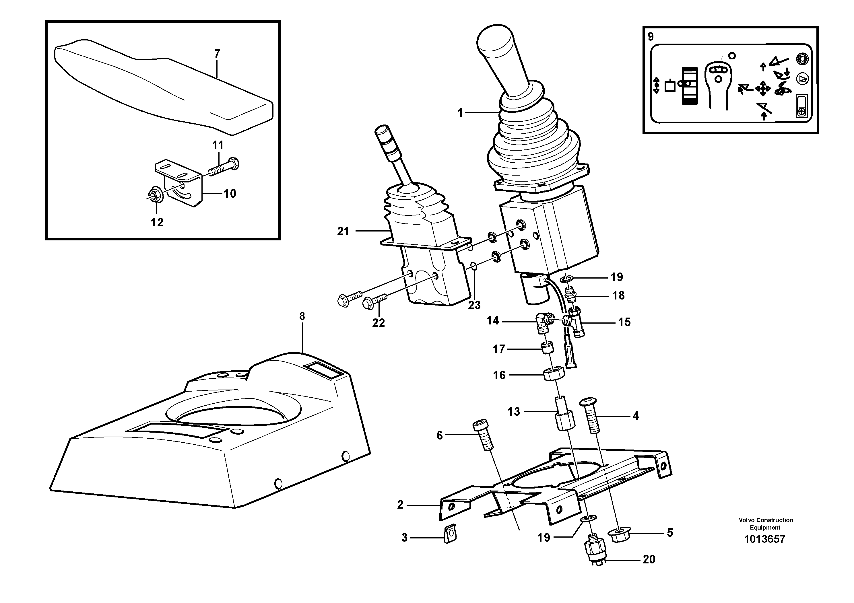 Схема запчастей Volvo L120D - 36498 Servo valve with fitting parts L120D