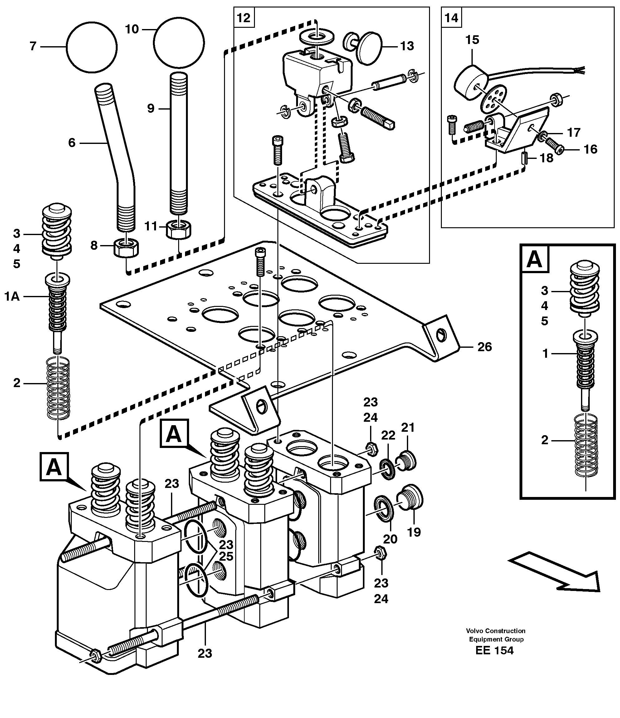 Схема запчастей Volvo L120D - 96862 Servo valve L120D