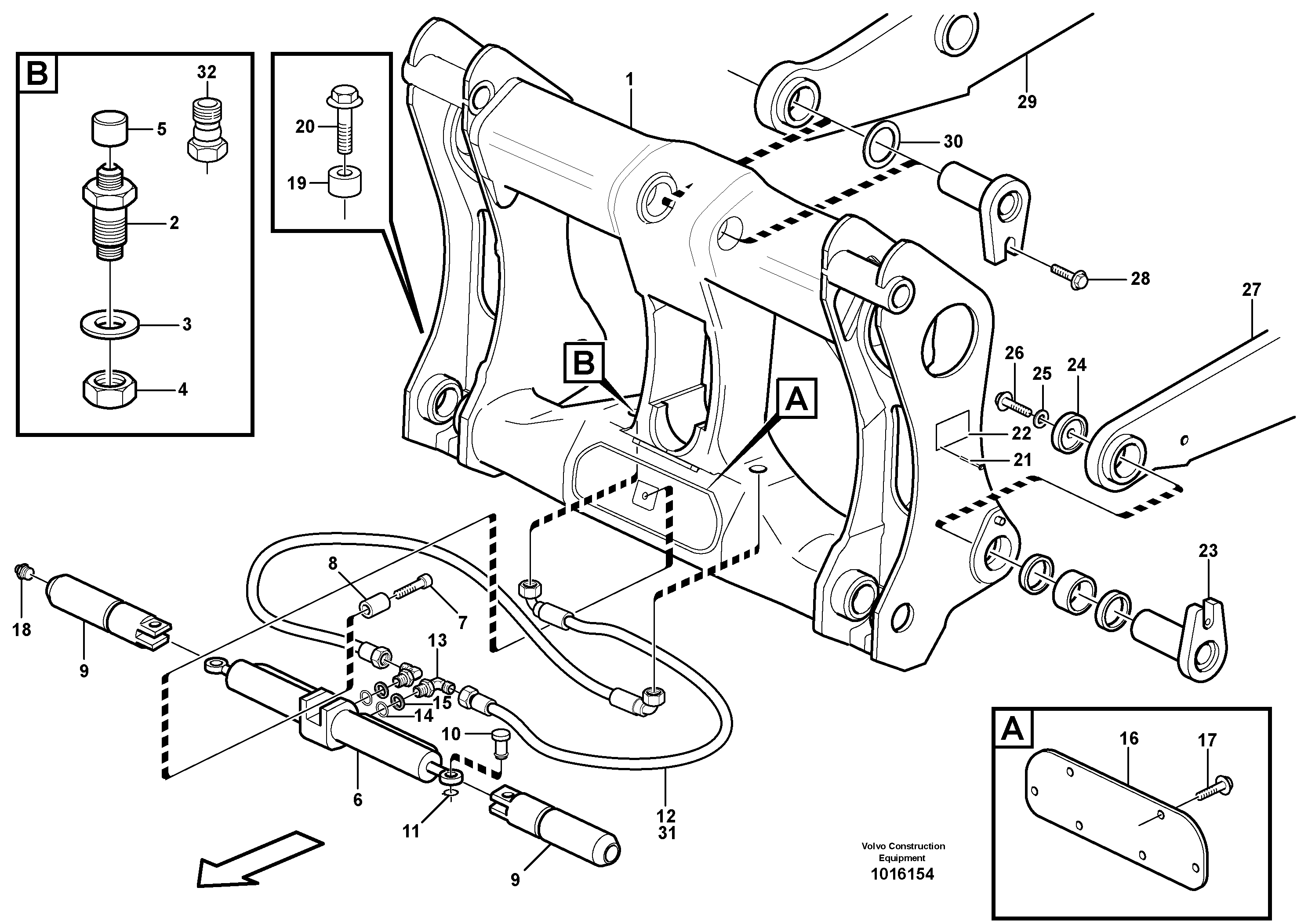 Схема запчастей Volvo L120D - 68818 Hydraulic attachment bracket L120D