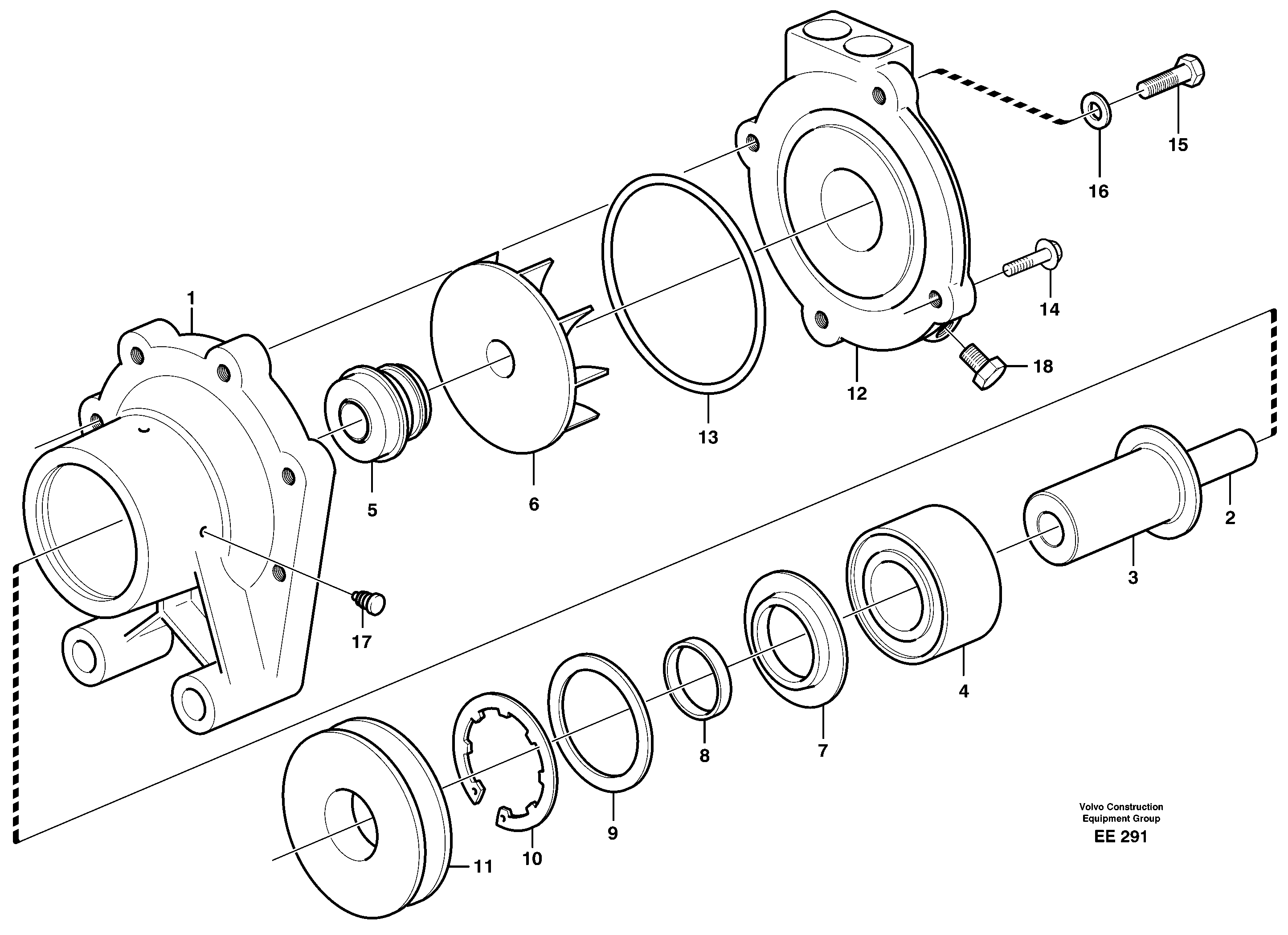 Схема запчастей Volvo L120D - 38743 Water pump, intercooler L120D