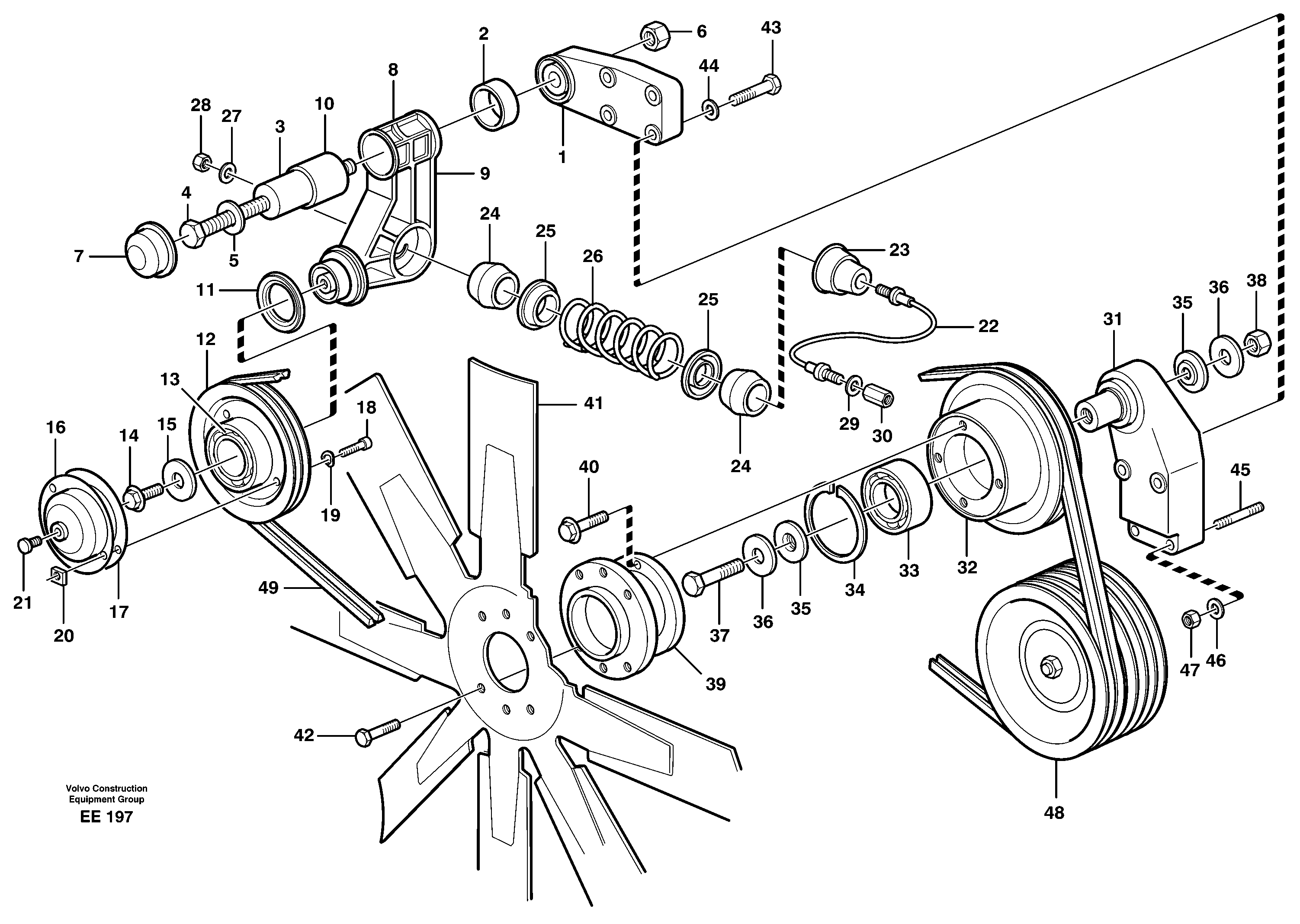 Схема запчастей Volvo L120D - 3139 Belt transmission L120D