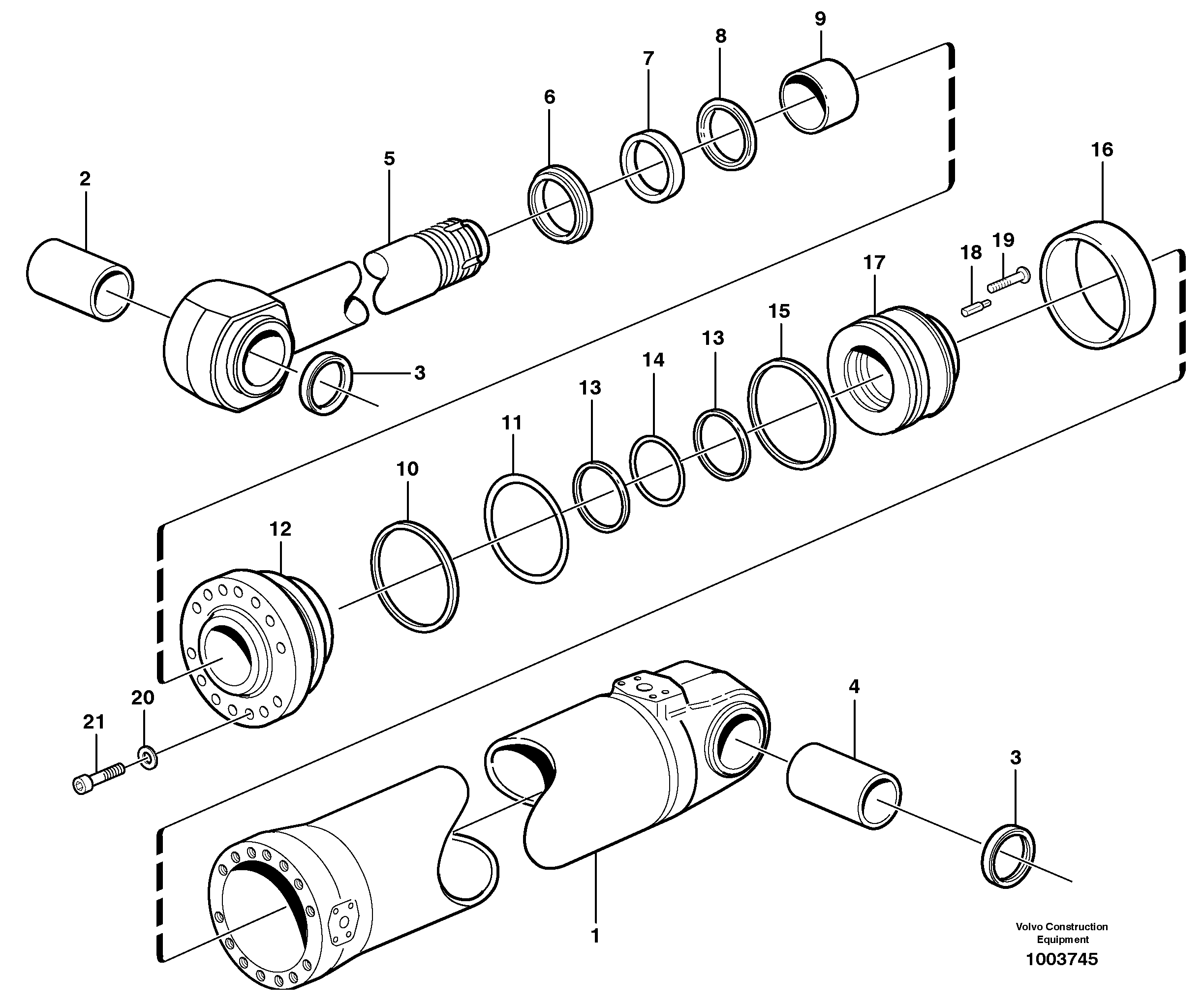 Схема запчастей Volvo L120D - 59247 Hydraulic cylinder, tilt L120D