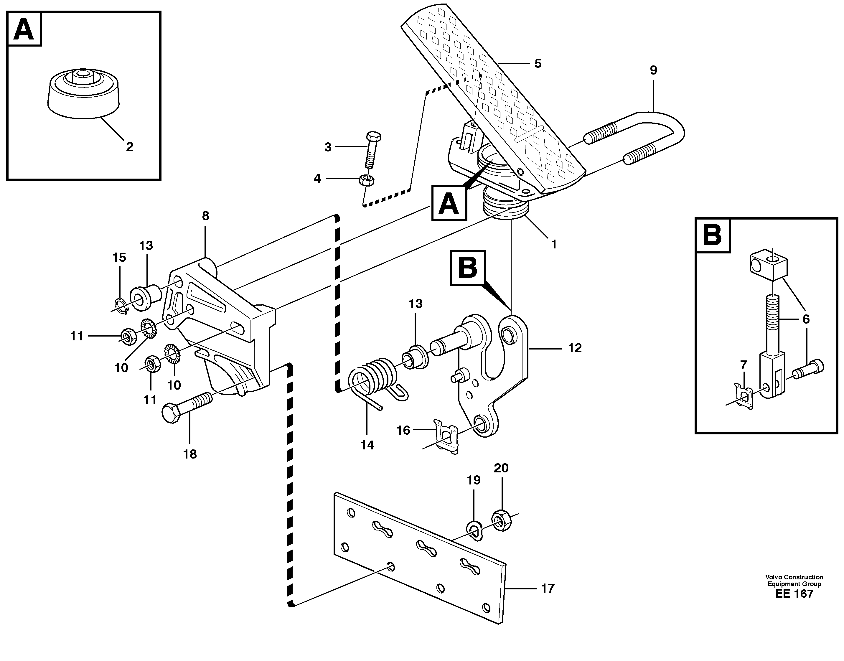 Схема запчастей Volvo L120D - 90625 Accelerator pedal L120D