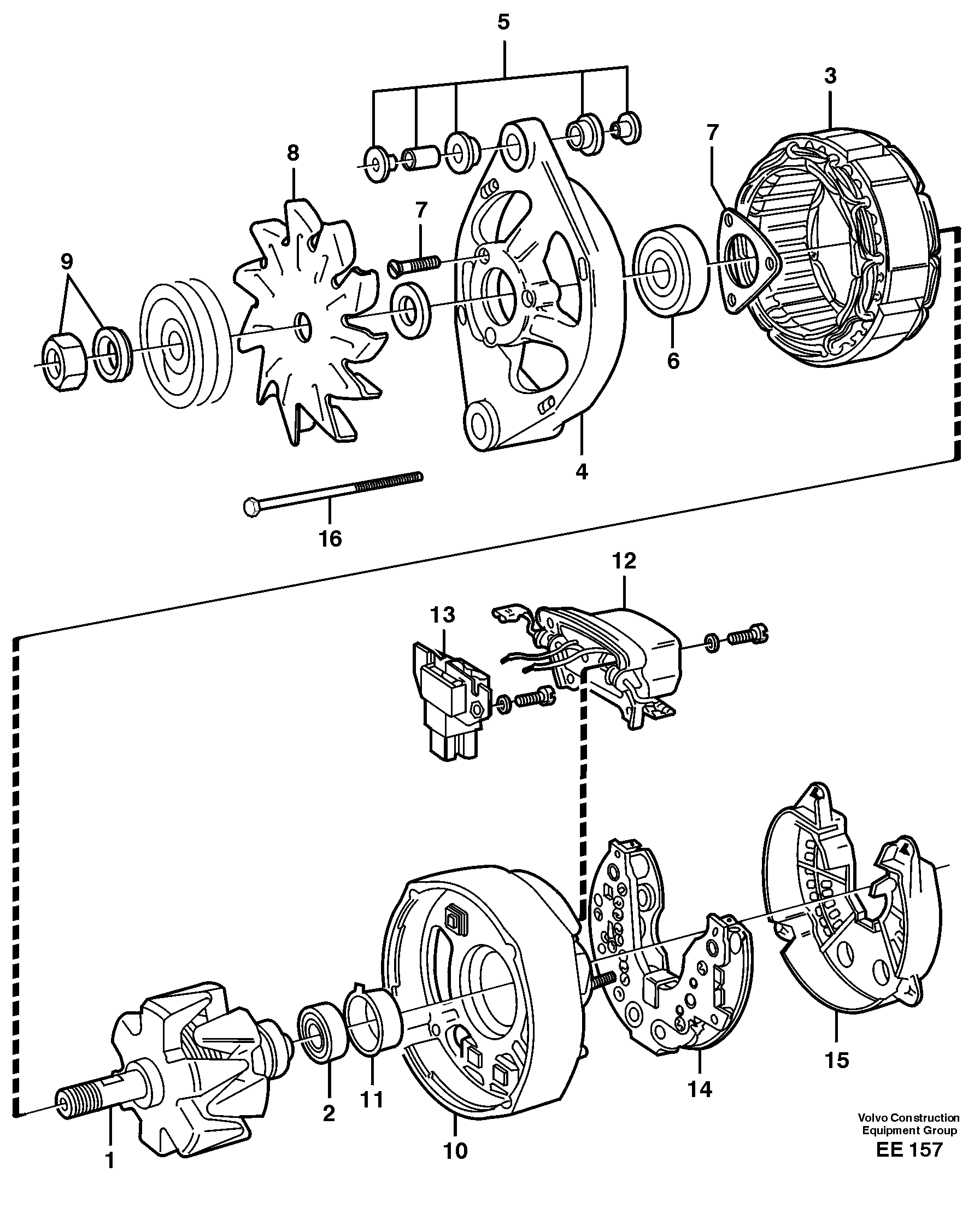 Схема запчастей Volvo L120D - 24852 Alternator L120D