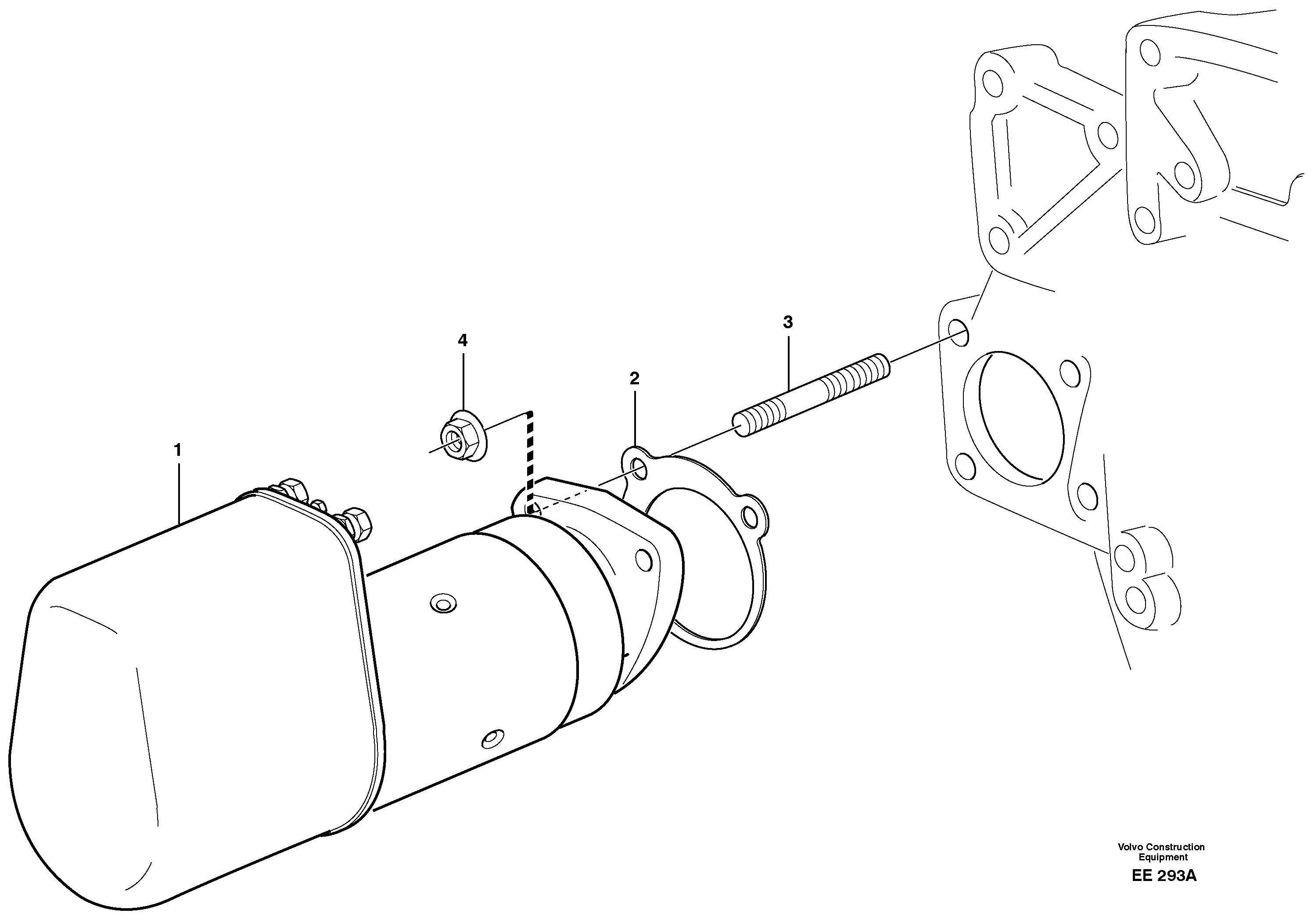 Схема запчастей Volvo L120D - 24853 Starter motor with assembling details L120D