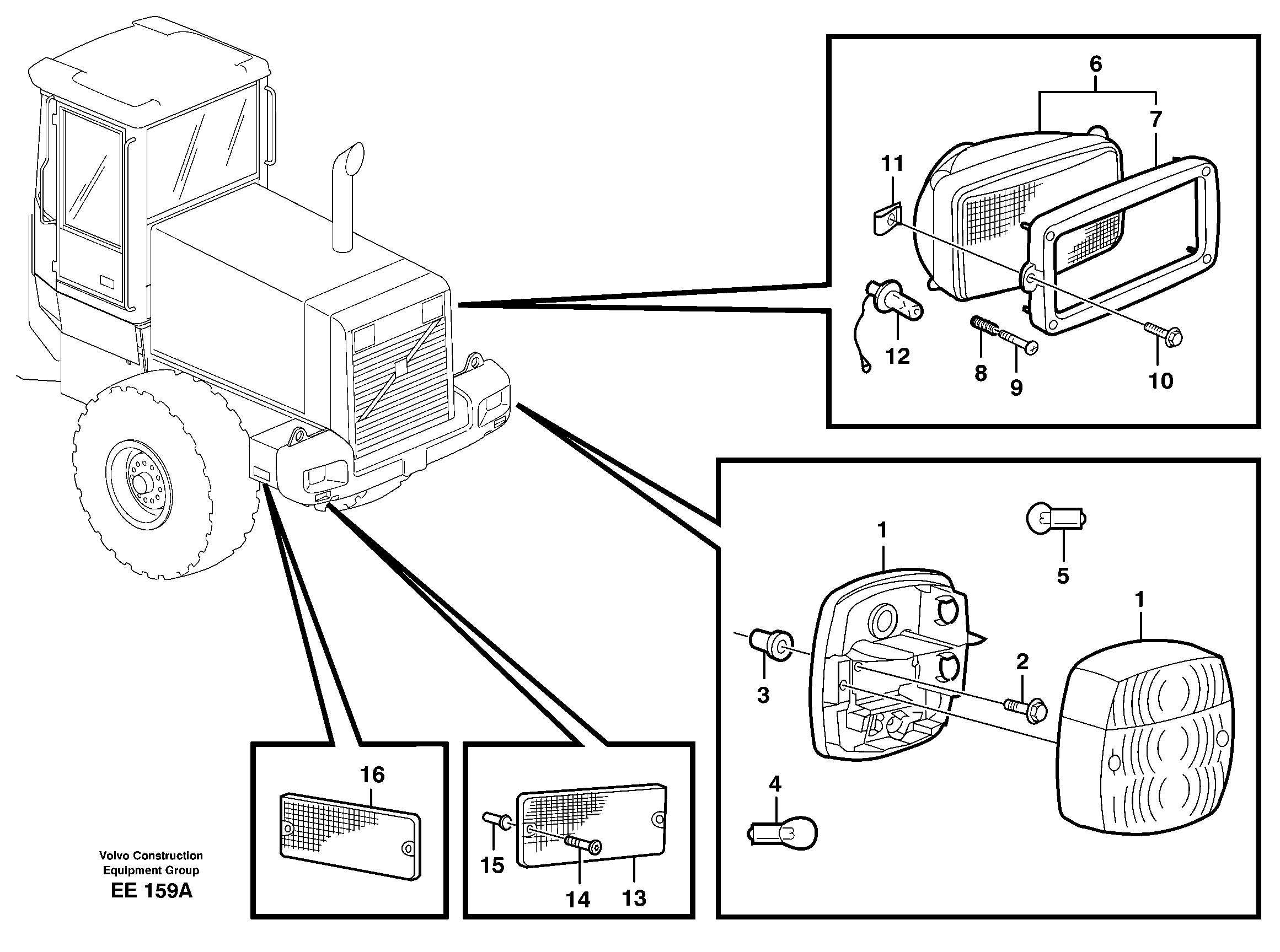 Схема запчастей Volvo L120D - 10847 Lighting, rear L120D