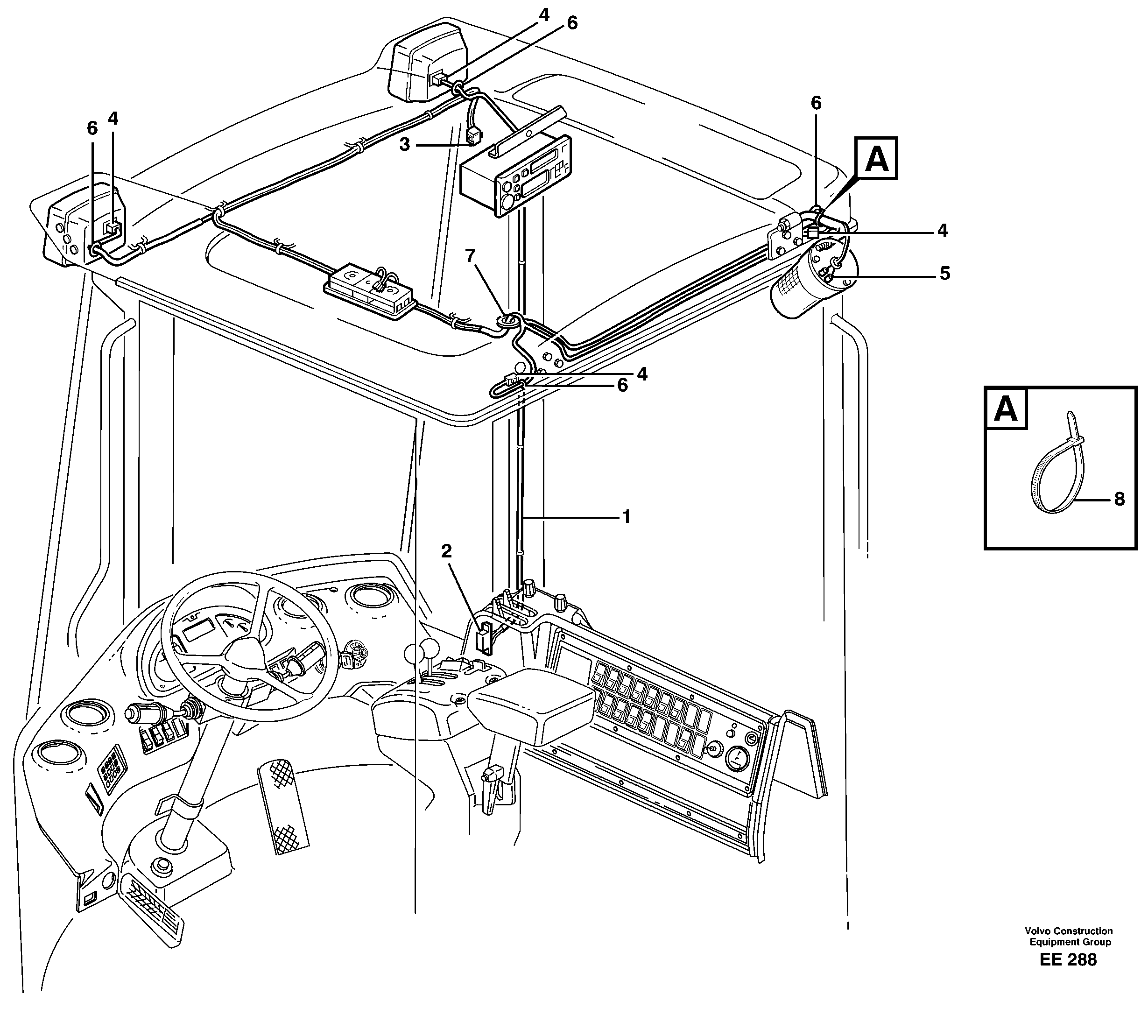 Схема запчастей Volvo L120D - 3157 Cable harnesses, headlining L120D