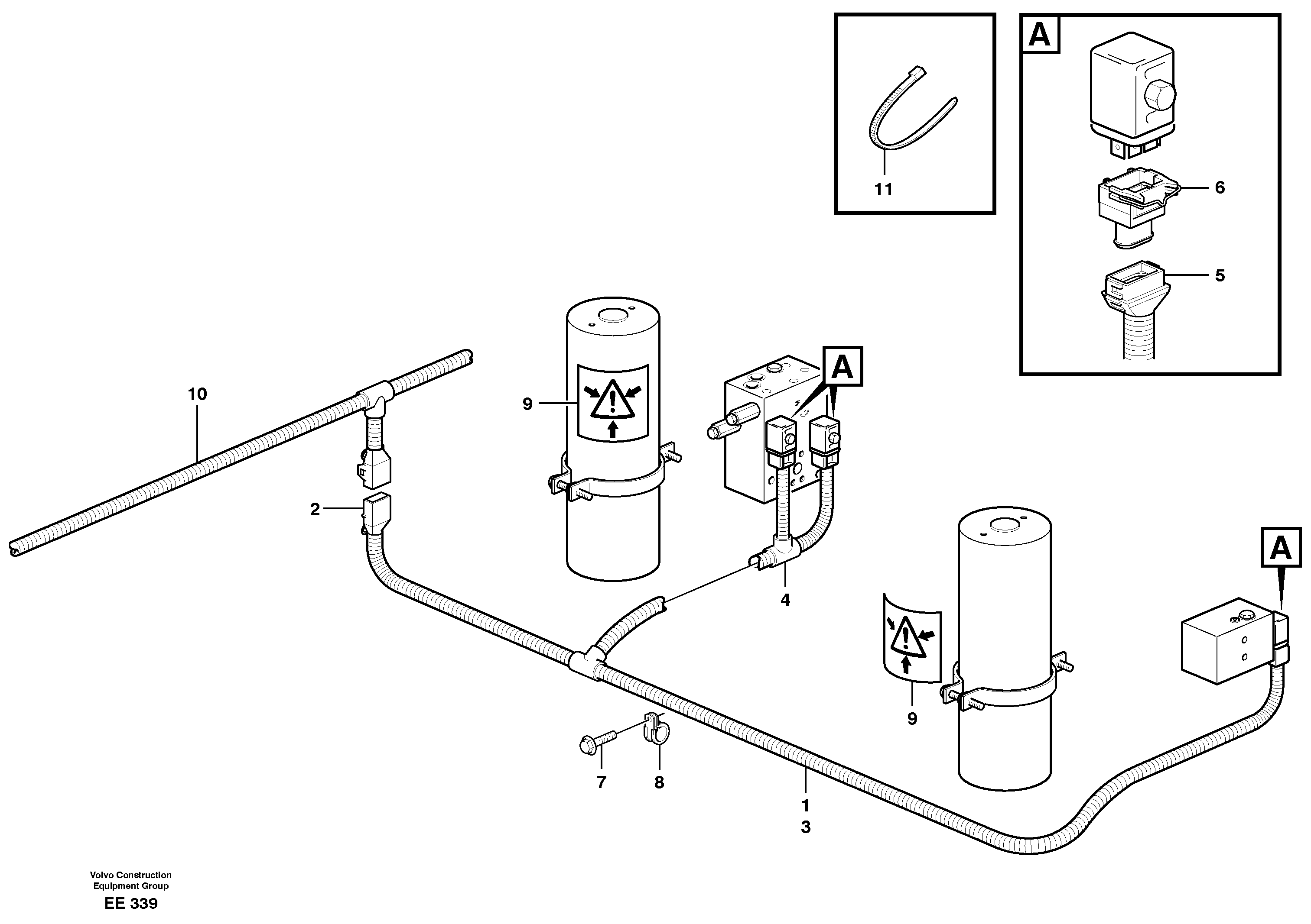 Схема запчастей Volvo L120D - 3161 Cable harness, boom suspension system L120D