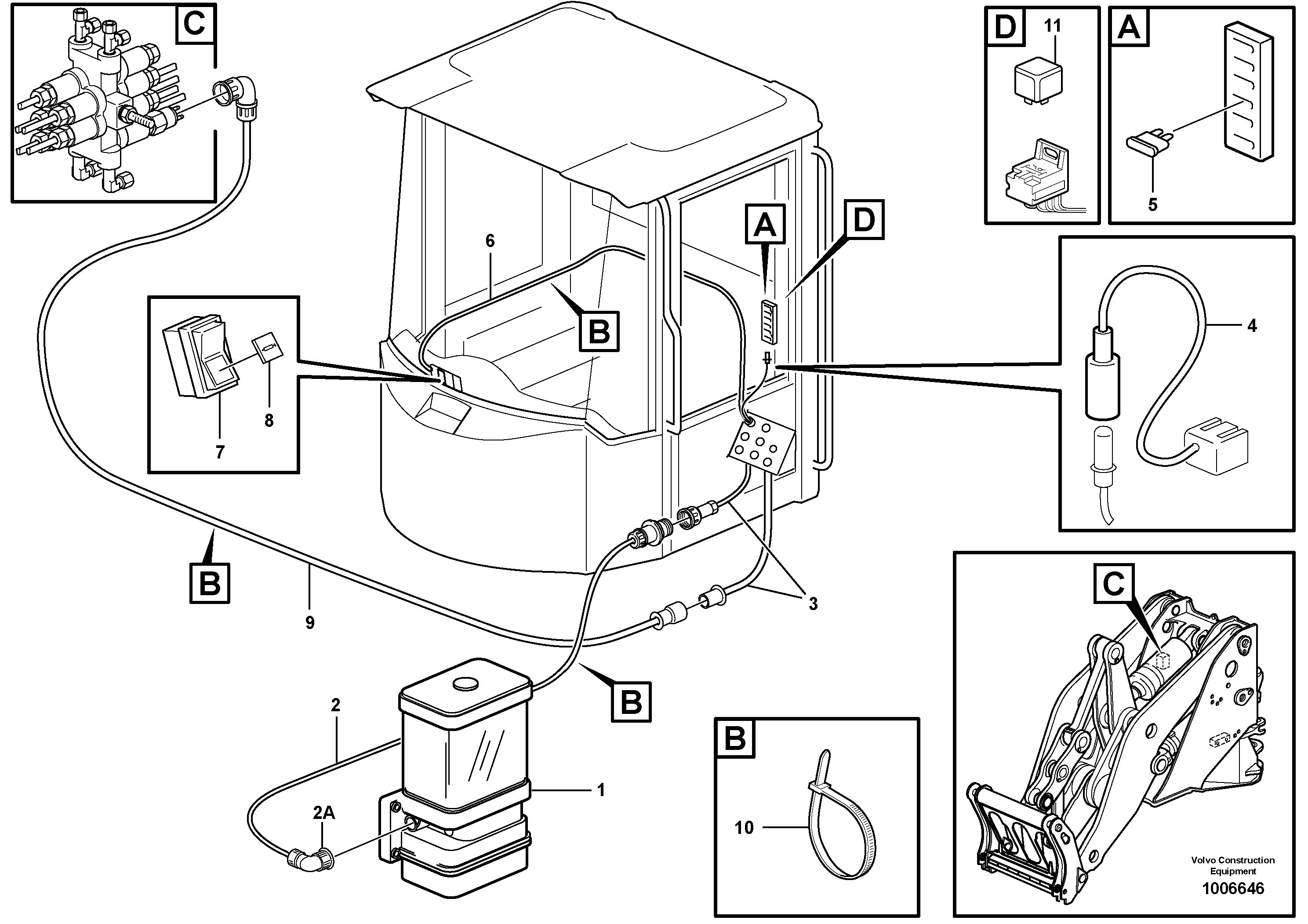 Схема запчастей Volvo L120D - 41300 Cable harness, central lubrication L120D