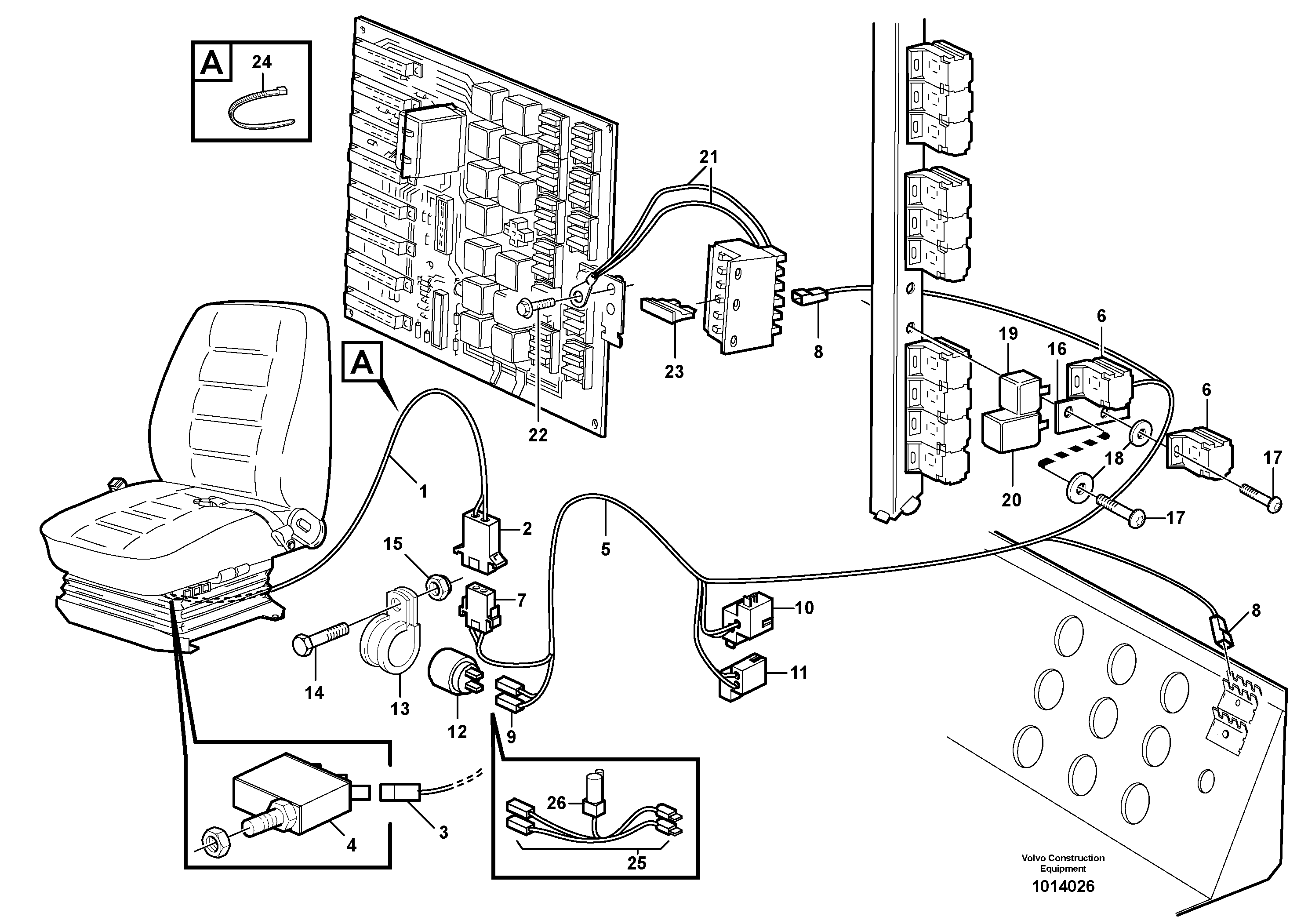 Схема запчастей Volvo L120D - 66063 Electrical system, parking brake alarm L120D