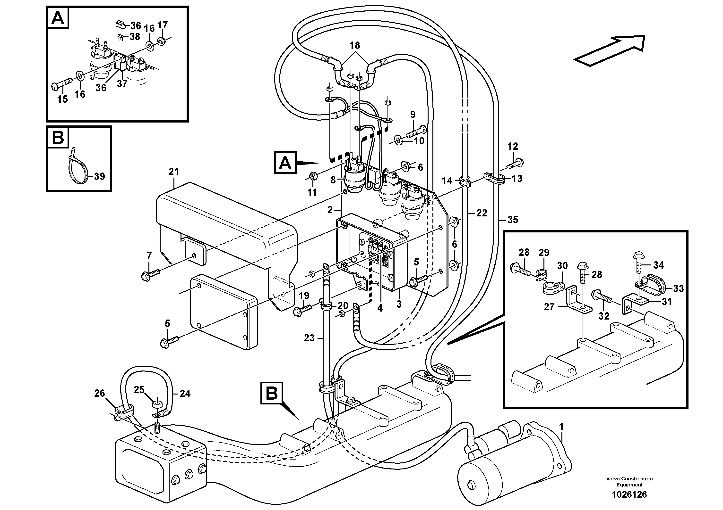 Схема запчастей Volvo L330E - 104141 Pre-heater with fitting parts L330E