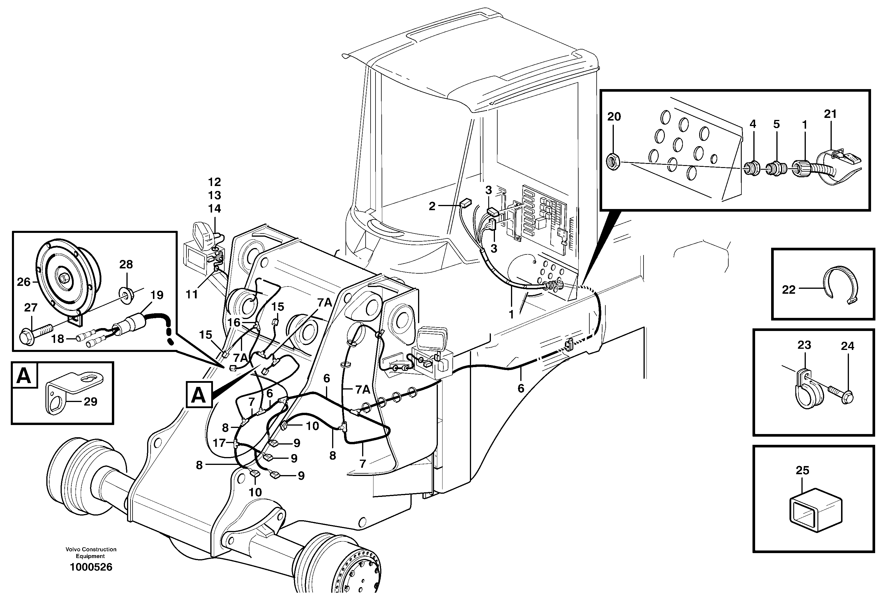 Схема запчастей Volvo L330E - 43506 Cable harness, front L330E