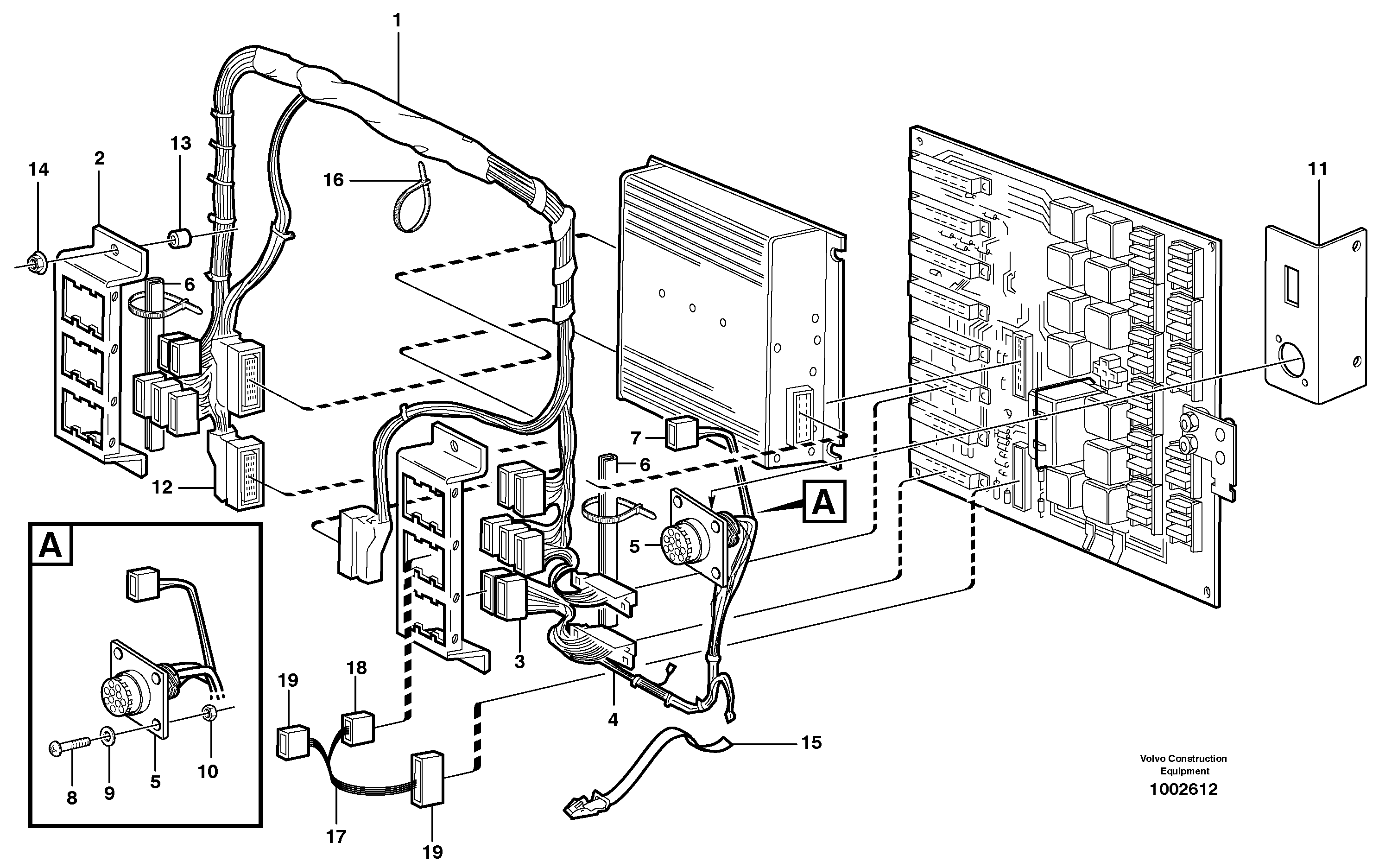 Схема запчастей Volvo L330E - 42713 Electrical distribut.unit and cable harness L330E