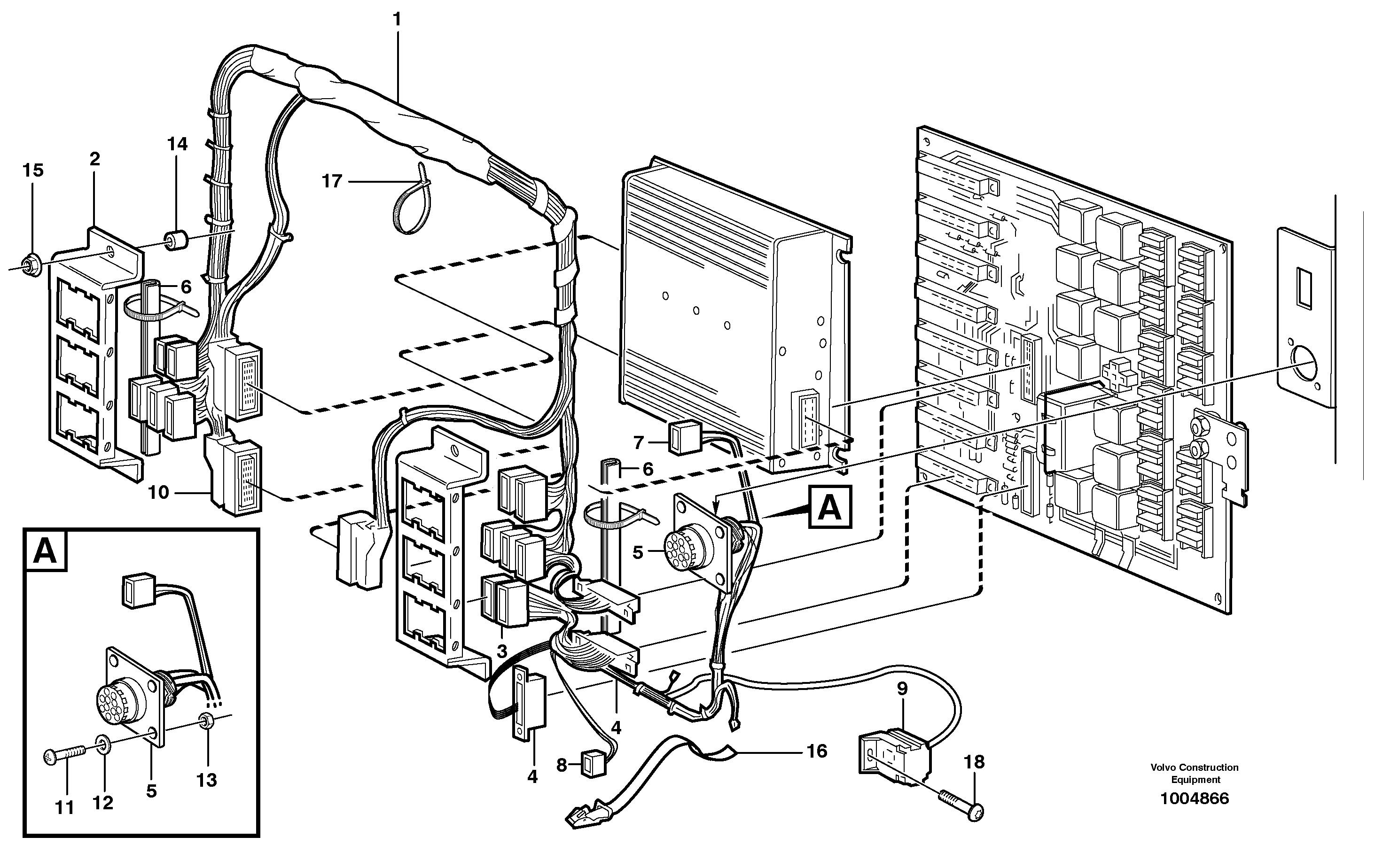 Схема запчастей Volvo L330E - 57177 Electrical distribut.unit and cable harness L330E