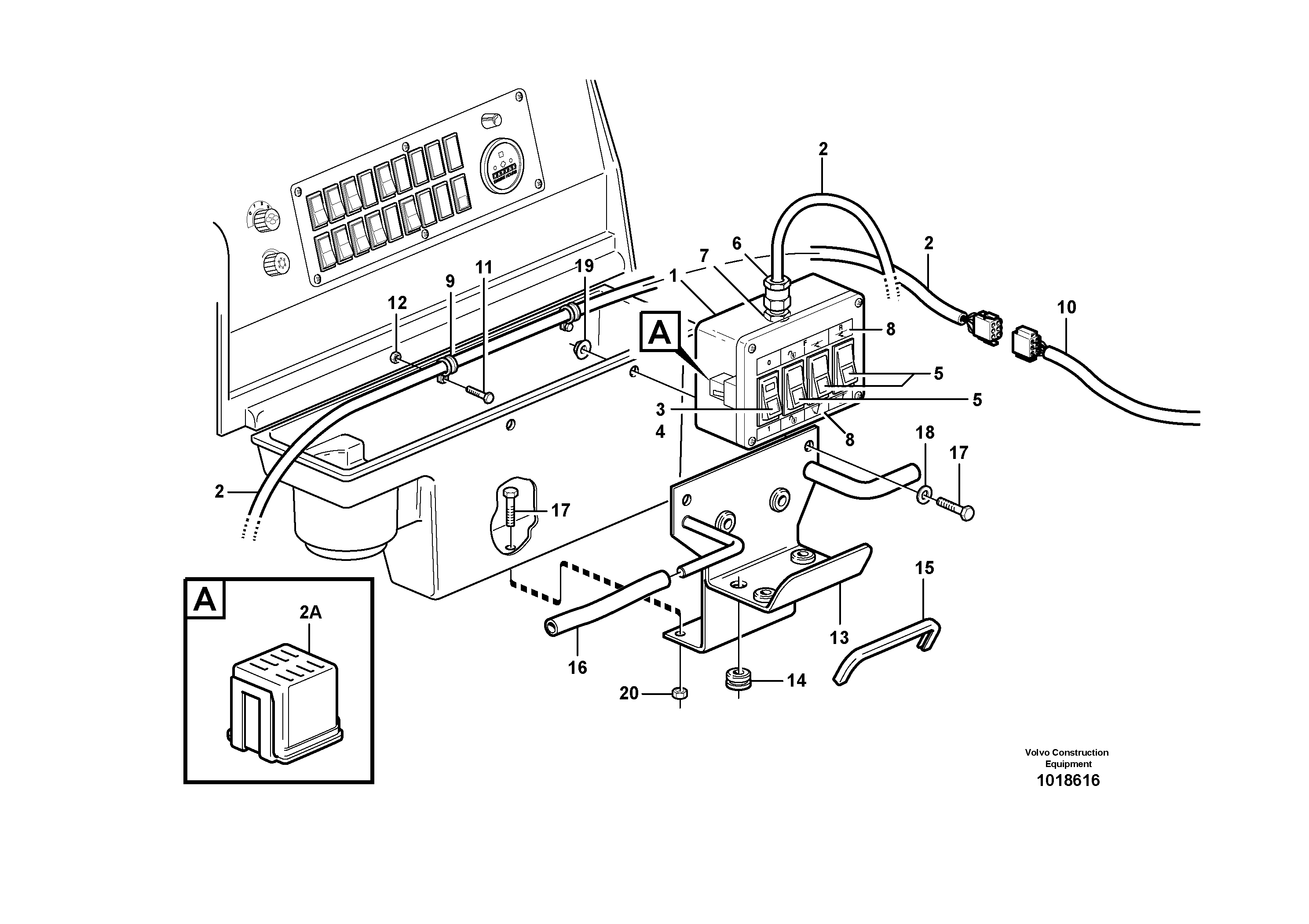 Схема запчастей Volvo L330E - 84756 Switch panel L330E