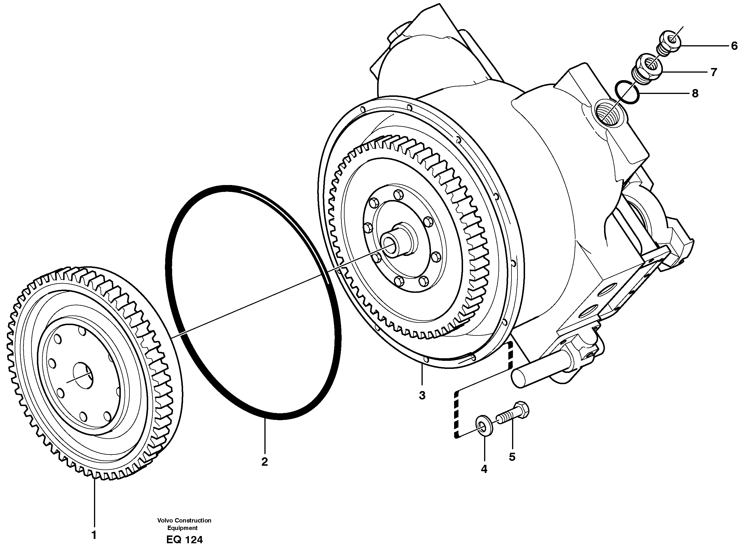 Схема запчастей Volvo L330E - 45511 Torque converter, mounting L330E