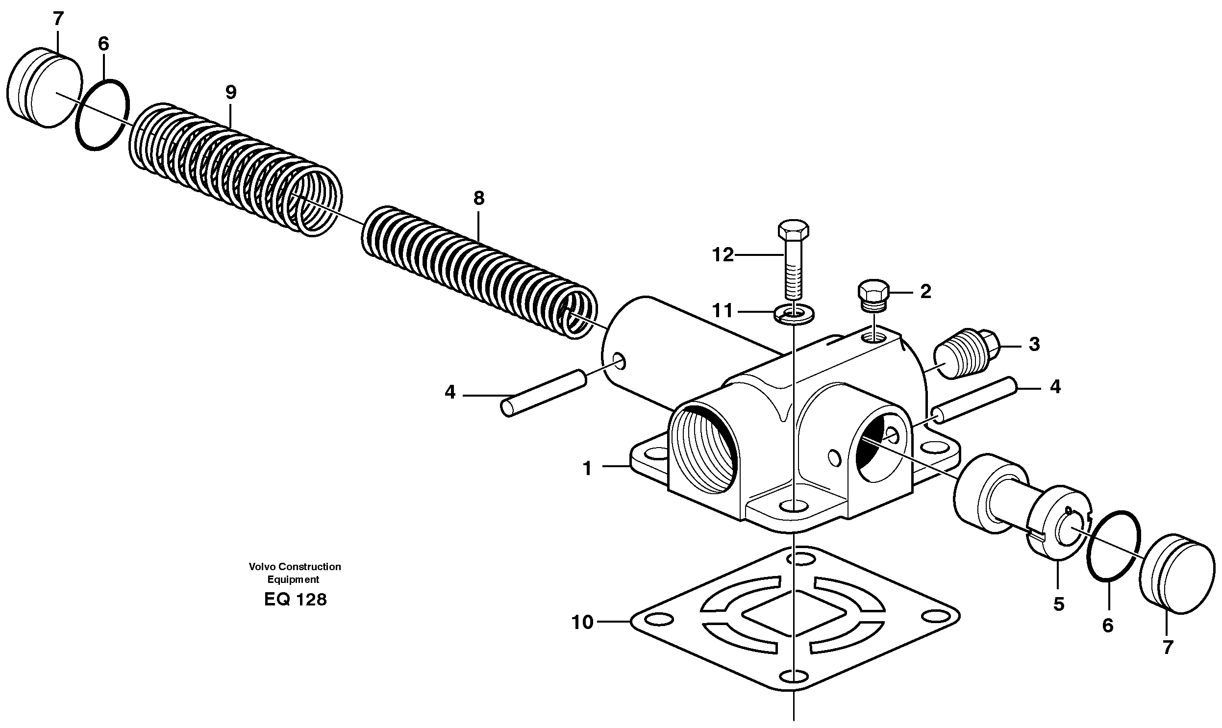 Схема запчастей Volvo L330E - 57180 Pressure limiting valve L330E