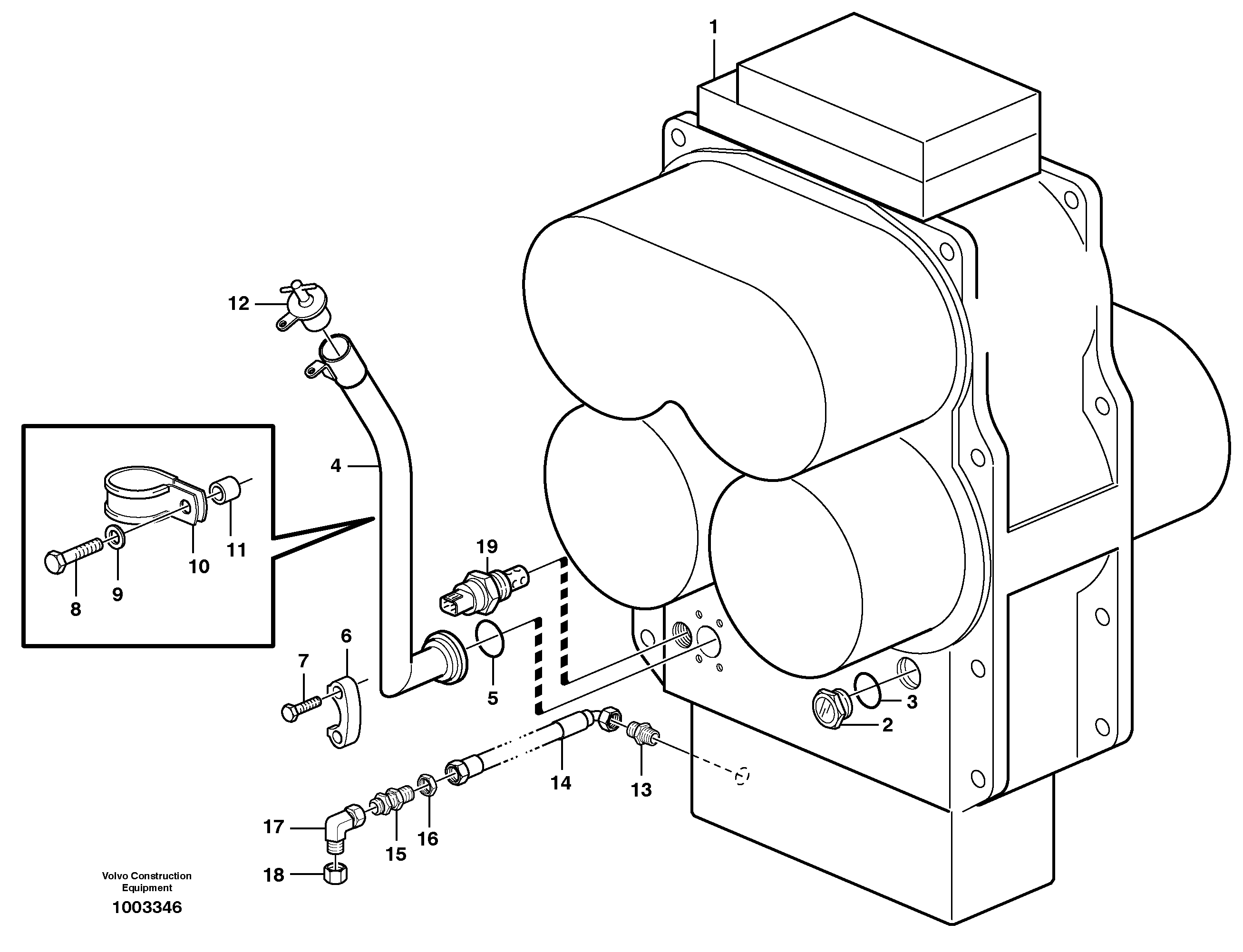 Схема запчастей Volvo L330E - 12917 Transmission: refill, drain L330E