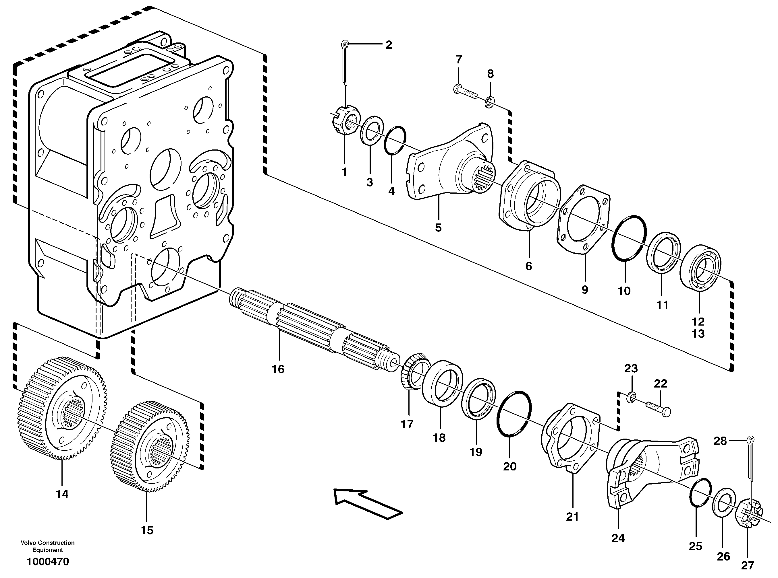 Схема запчастей Volvo L330E - 12928 Output gear L330E