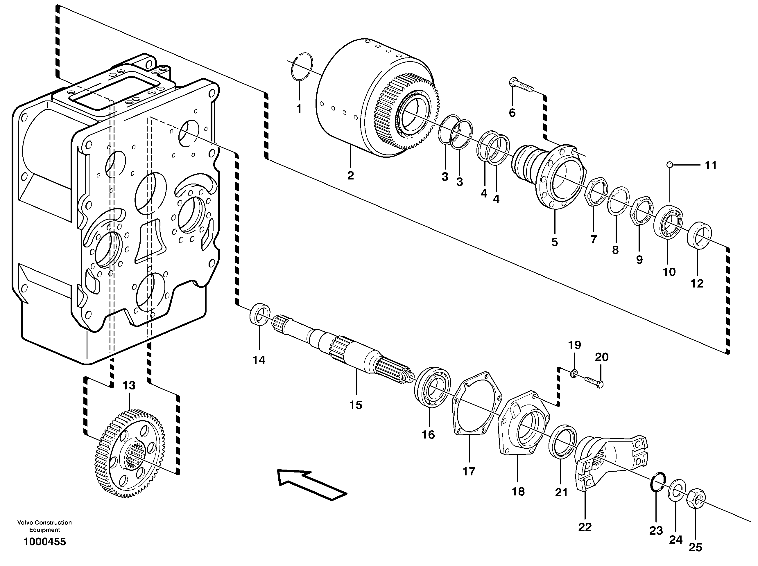 Схема запчастей Volvo L330E - 35015 Input shaft, forward L330E