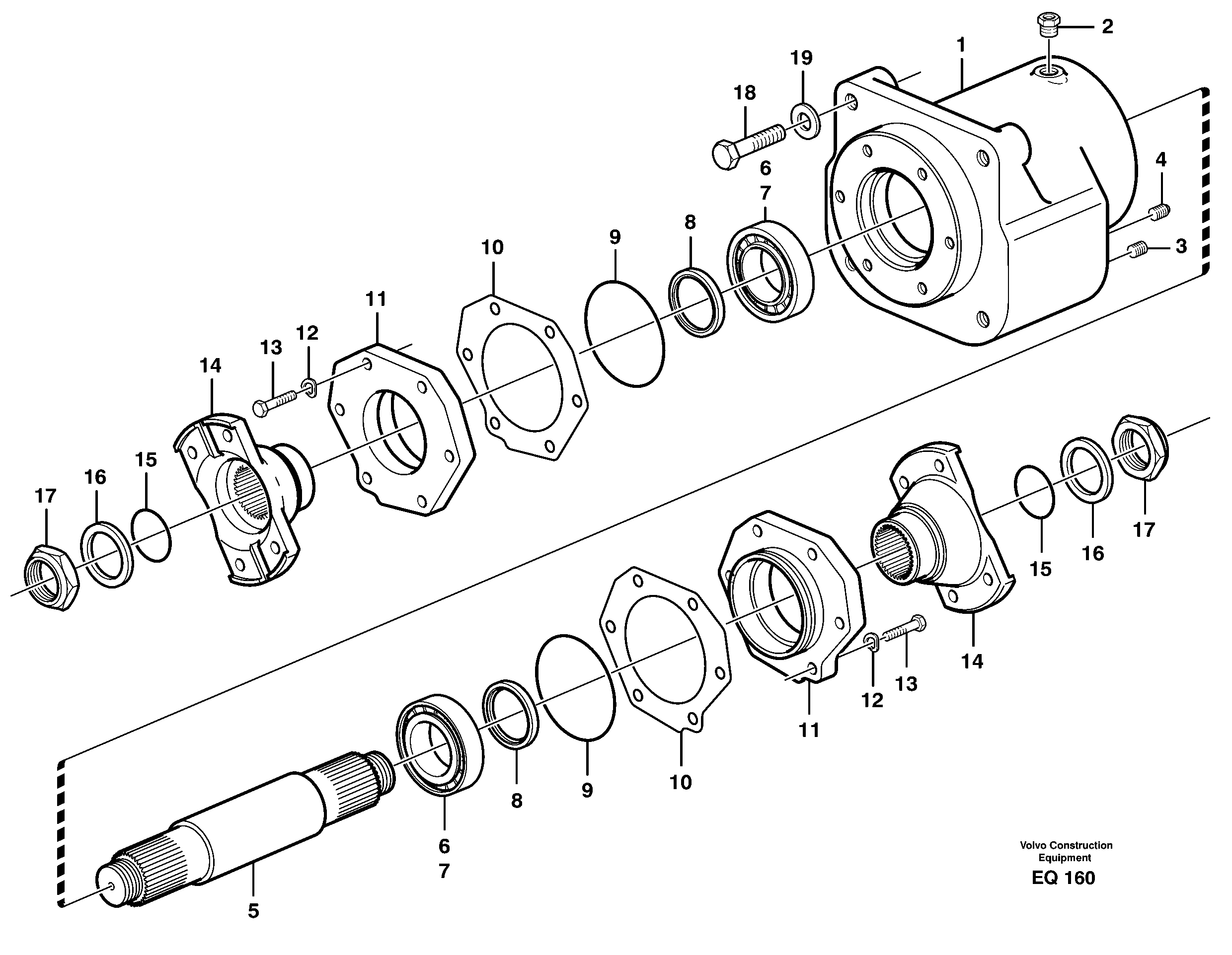 Схема запчастей Volvo L330E - 12931 Support bearing L330E