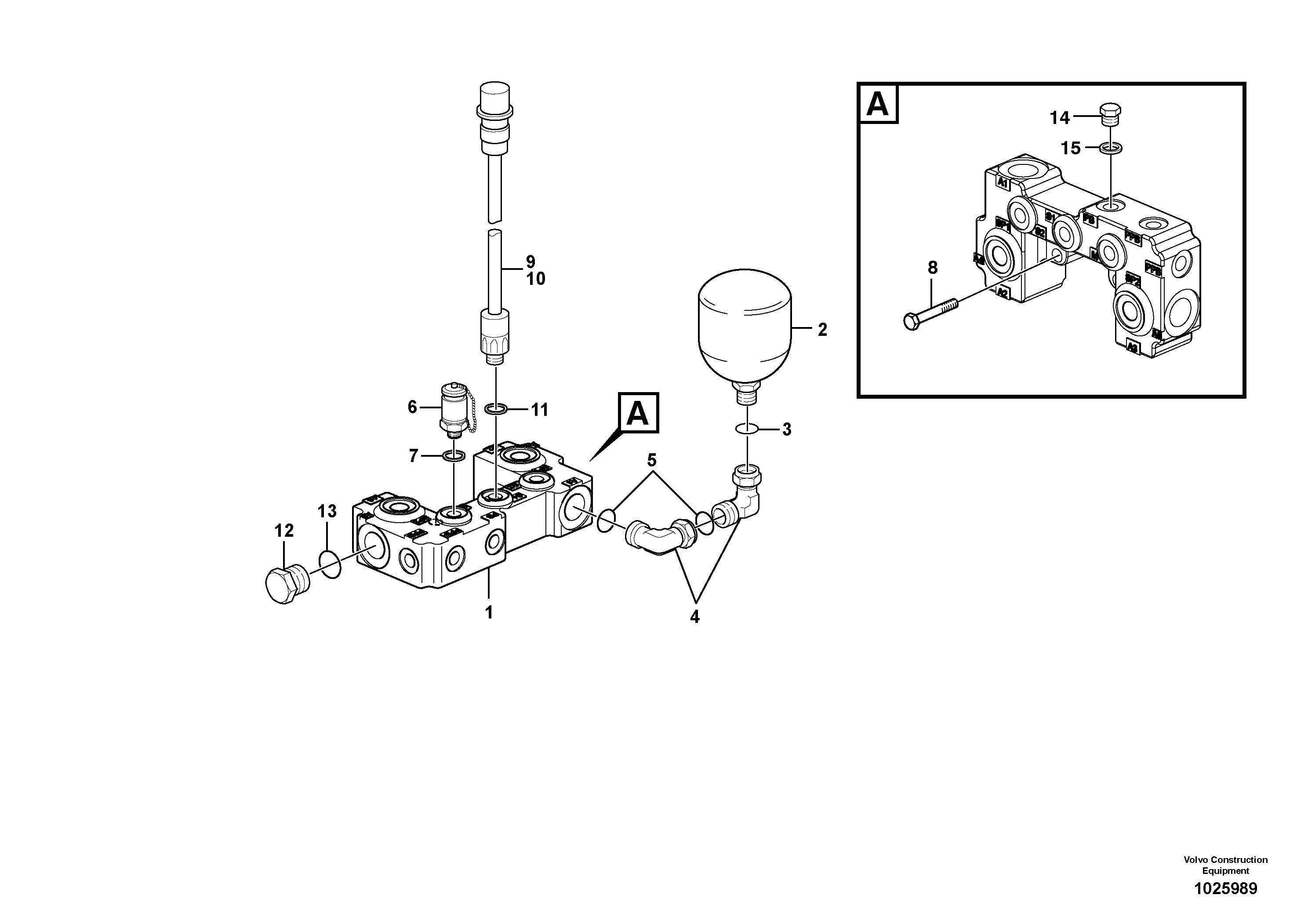 Схема запчастей Volvo L330E - 8875 Valve and accumulators L330E