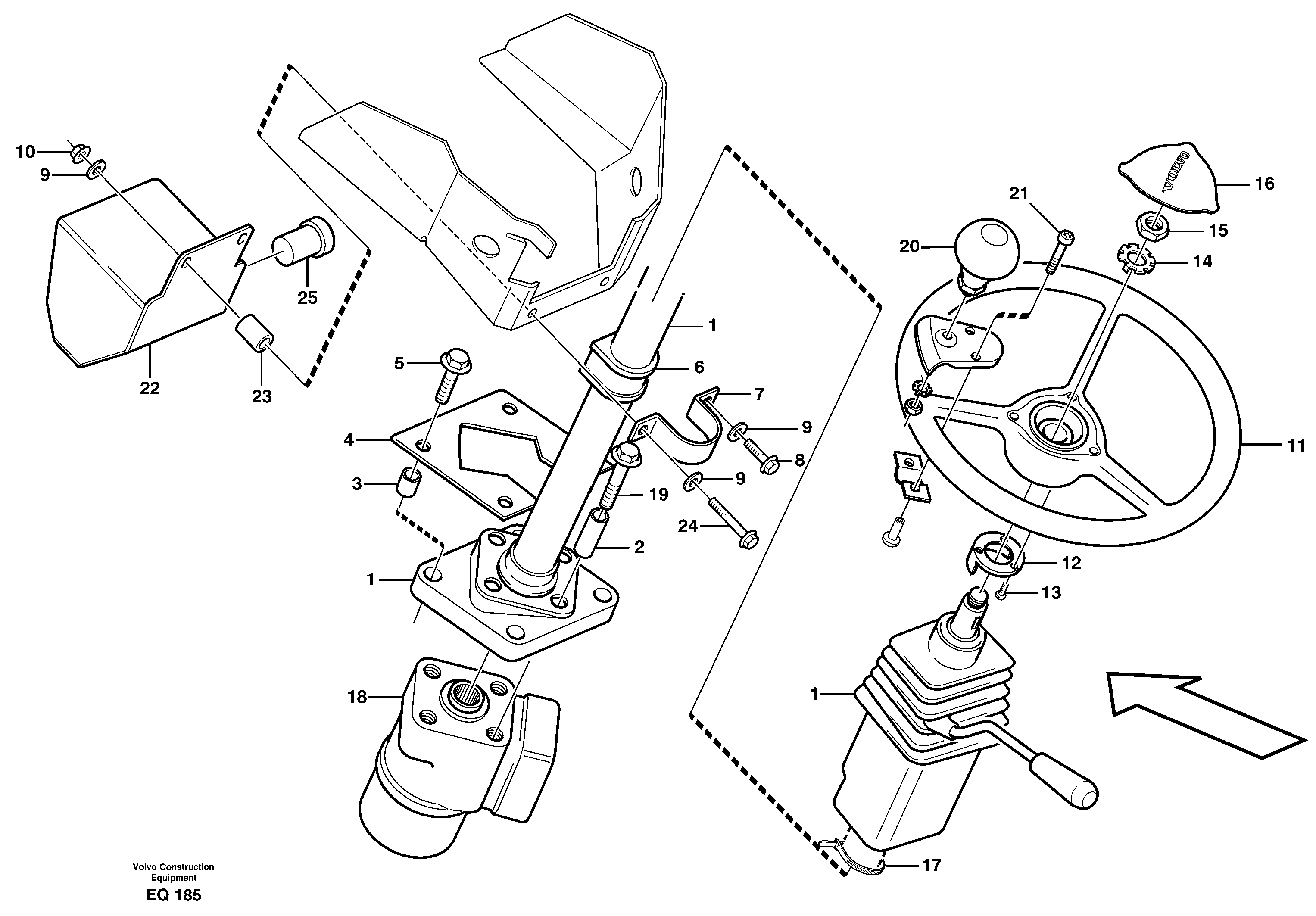 Схема запчастей Volvo L330E - 89999 Steering column with fitting parts L330E