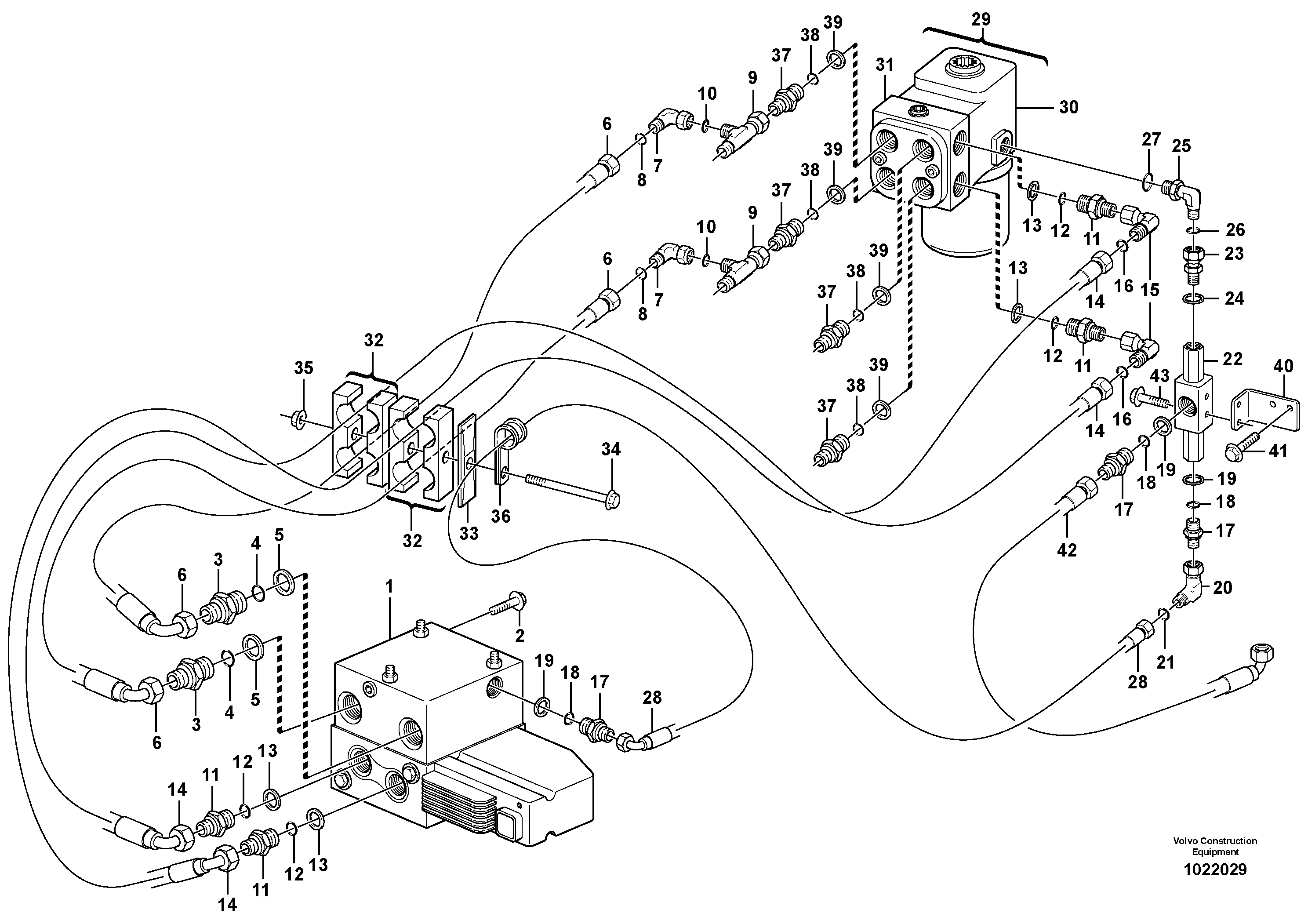 Схема запчастей Volvo L330E - 44050 CDC-steering L330E