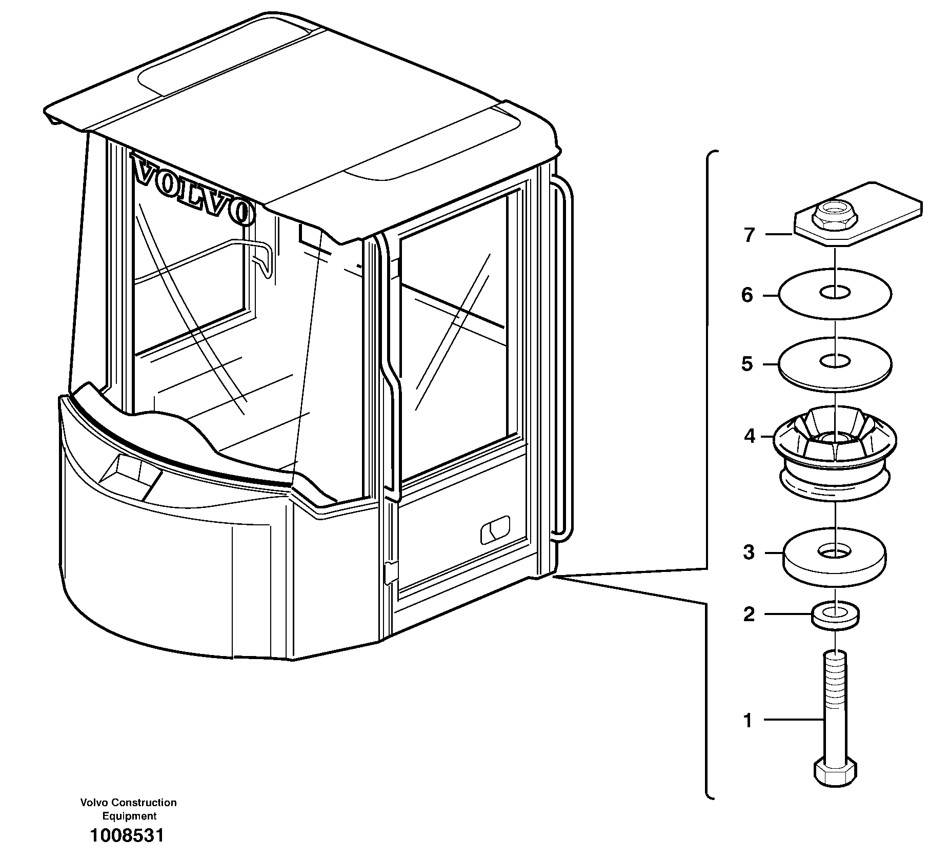 Схема запчастей Volvo L330E - 25694 Cab mounting block L330E