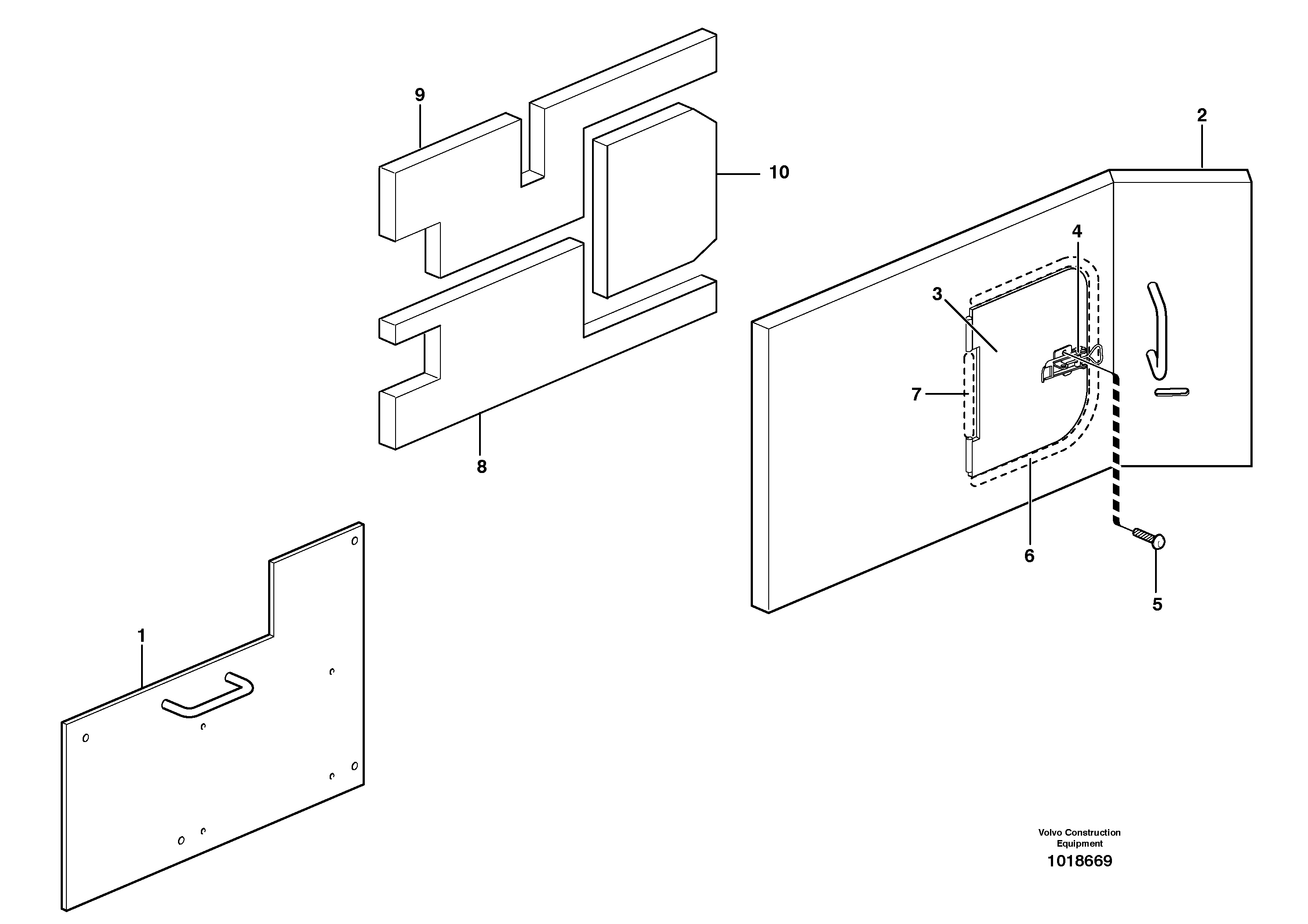 Схема запчастей Volvo L330E - 71864 Side hatches L330E