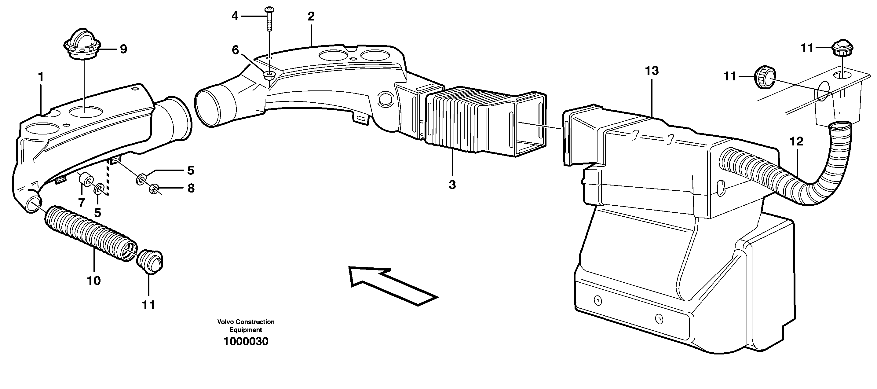 Схема запчастей Volvo L330E - 5950 Air ducts L330E