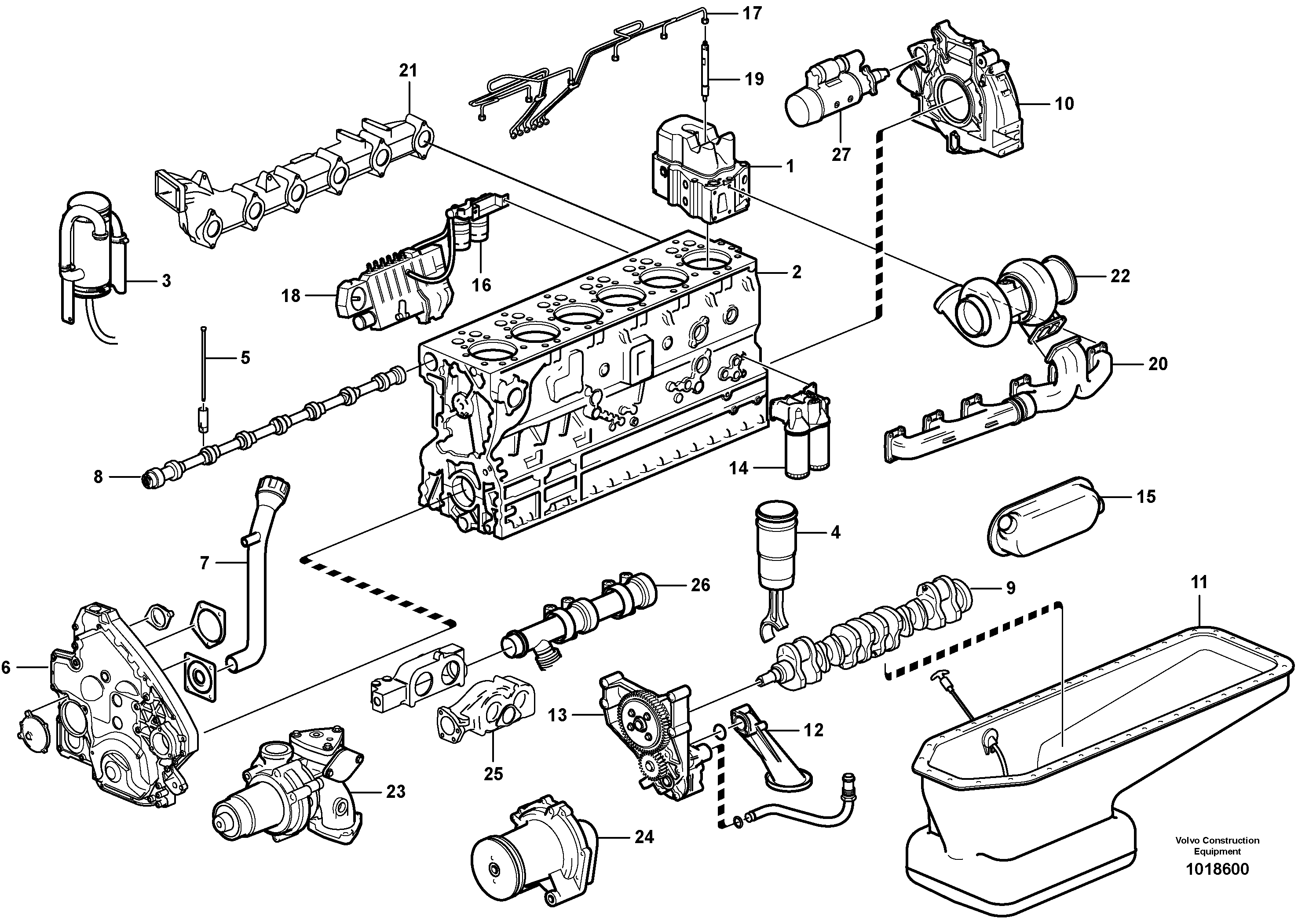 Схема запчастей Volvo L330E - 54983 Двигатель в сборе L330E