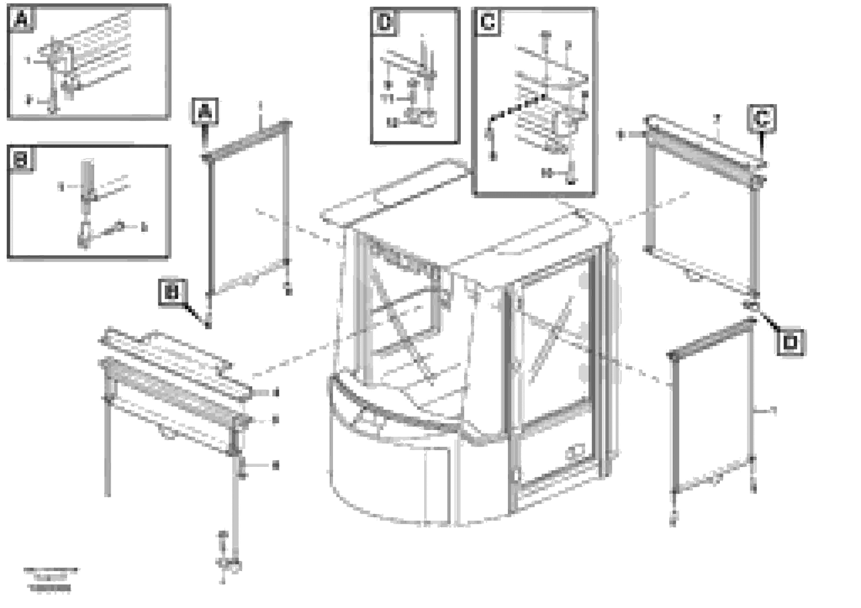 Схема запчастей Volvo L330E - 42465 Interior components, sun blinds L330E