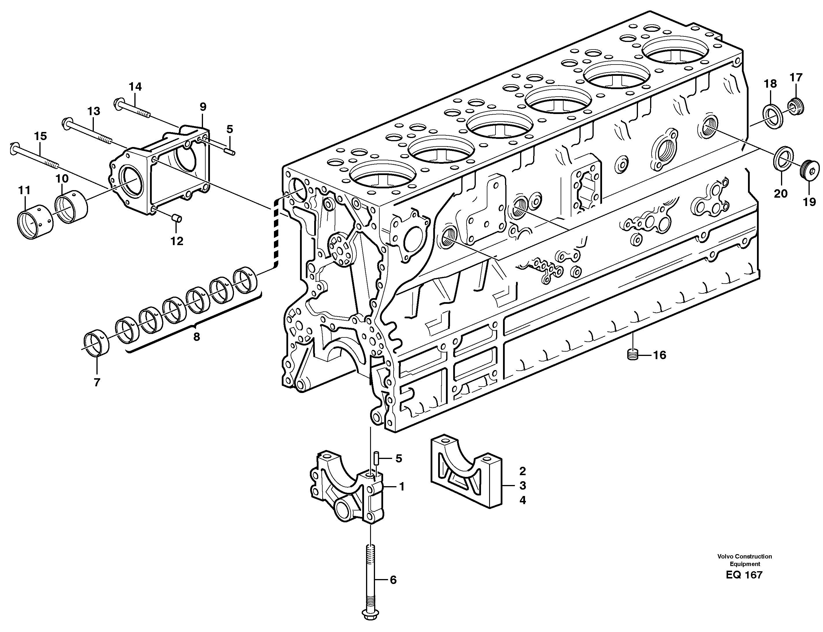 Схема запчастей Volvo L330E - 39128 Блок цилиндров L330E