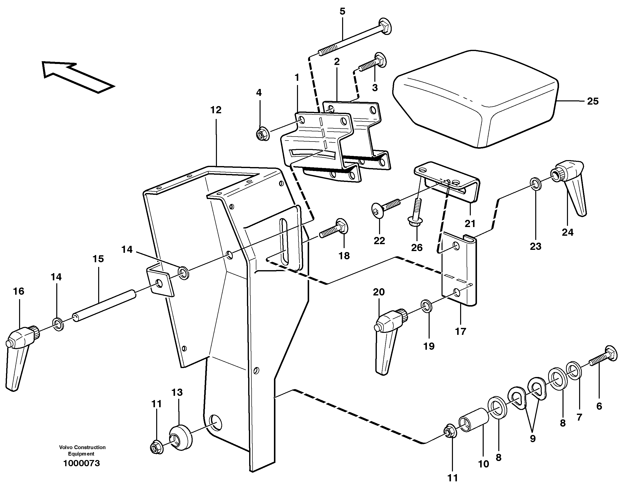 Схема запчастей Volvo L330E - 84956 Armrest L330E