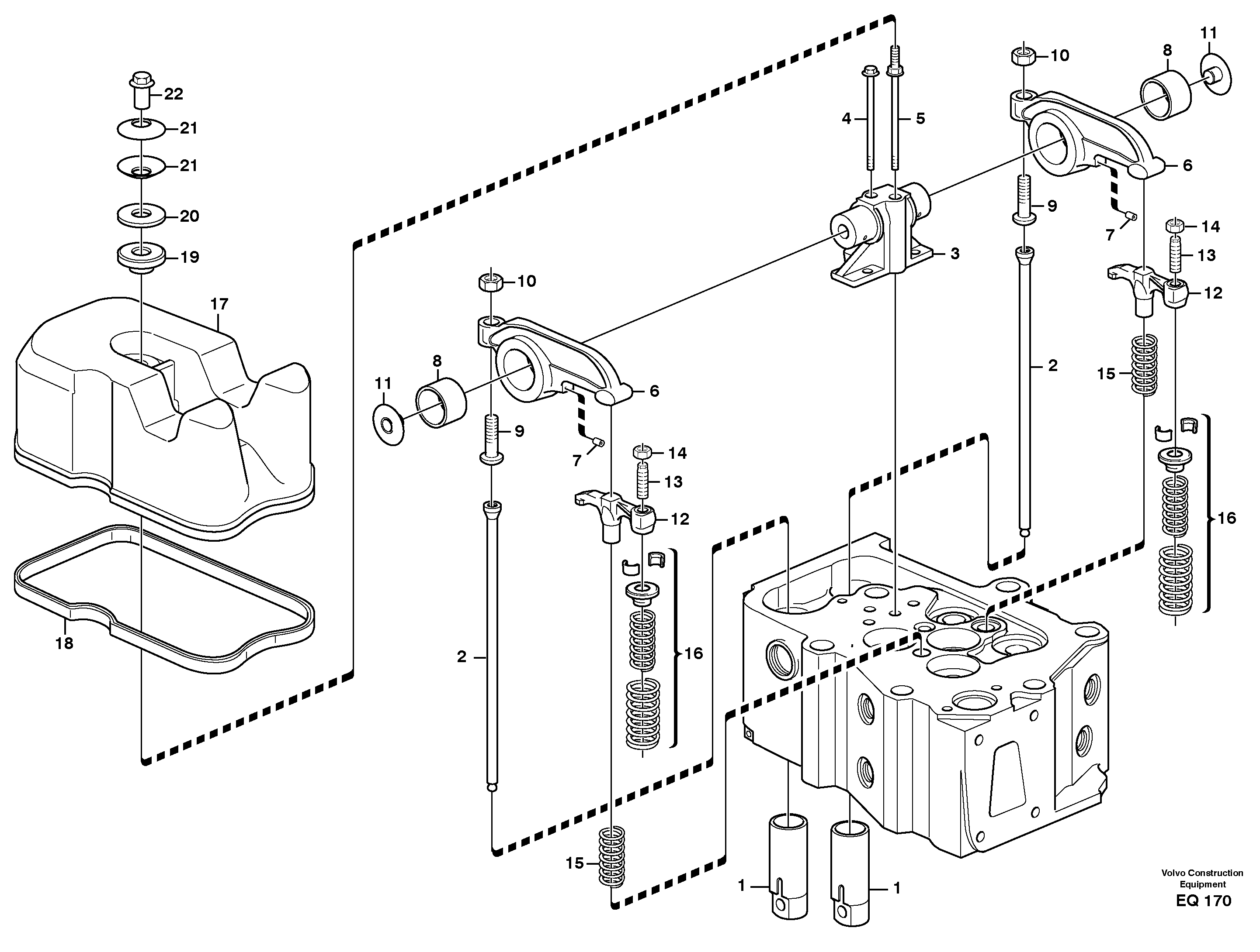 Схема запчастей Volvo L330E - 62212 Valve mechanism L330E