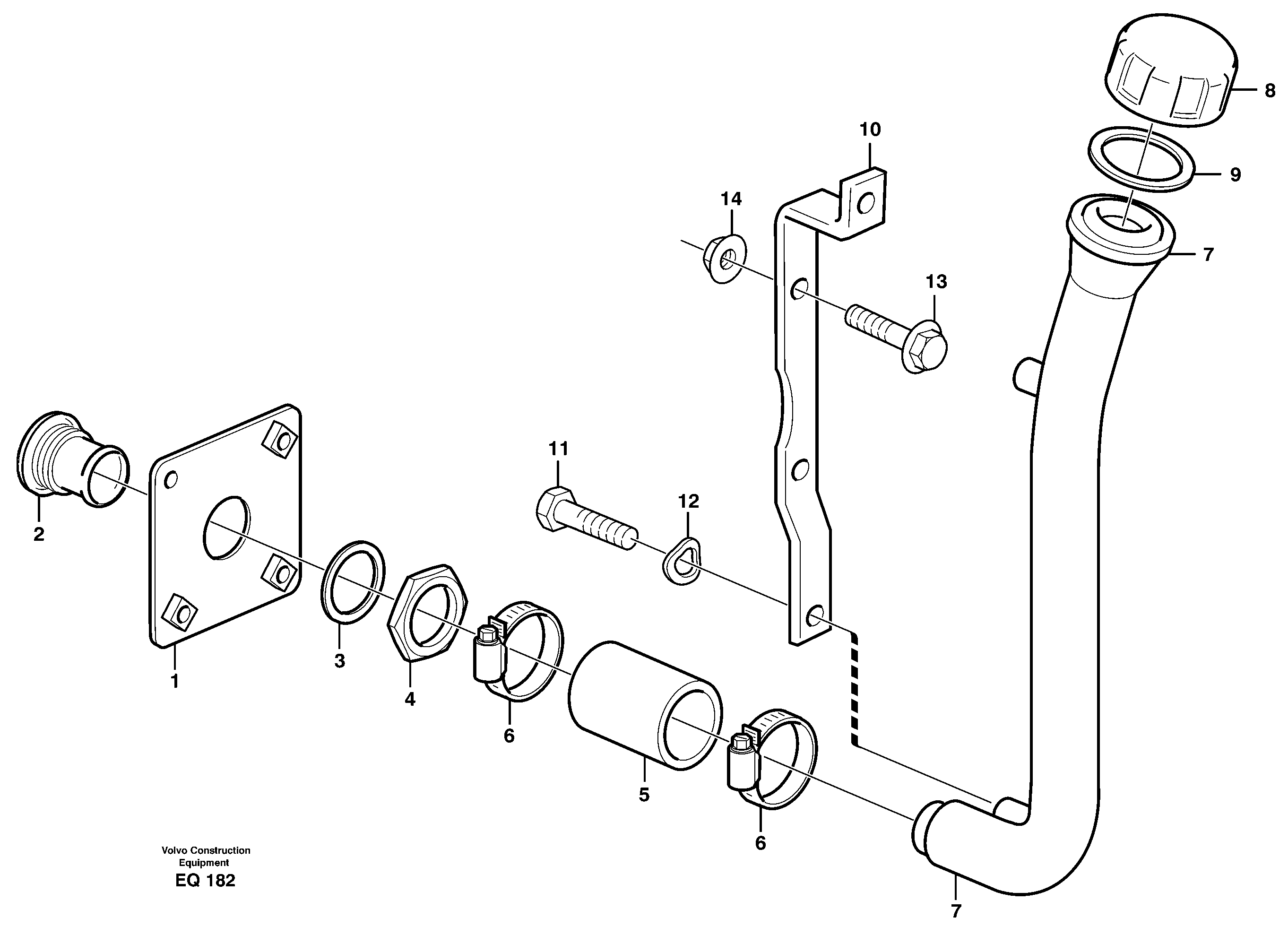 Схема запчастей Volvo L330E - 90561 Filler pipe L330E