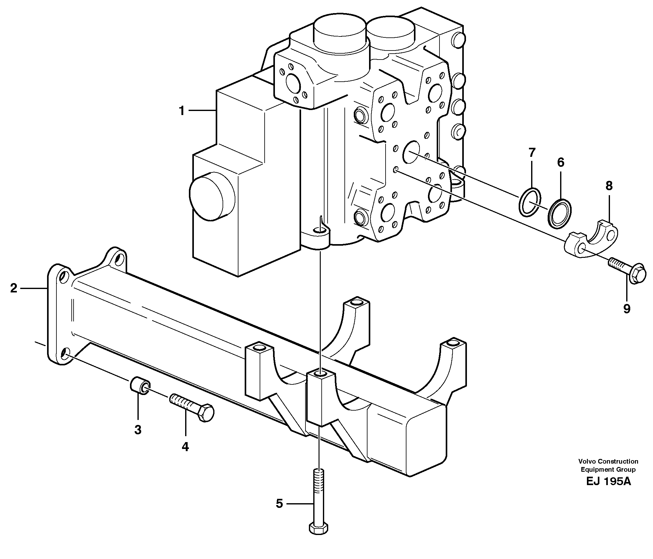 Схема запчастей Volvo L330E - 14313 Control valve with fitting parts L330E