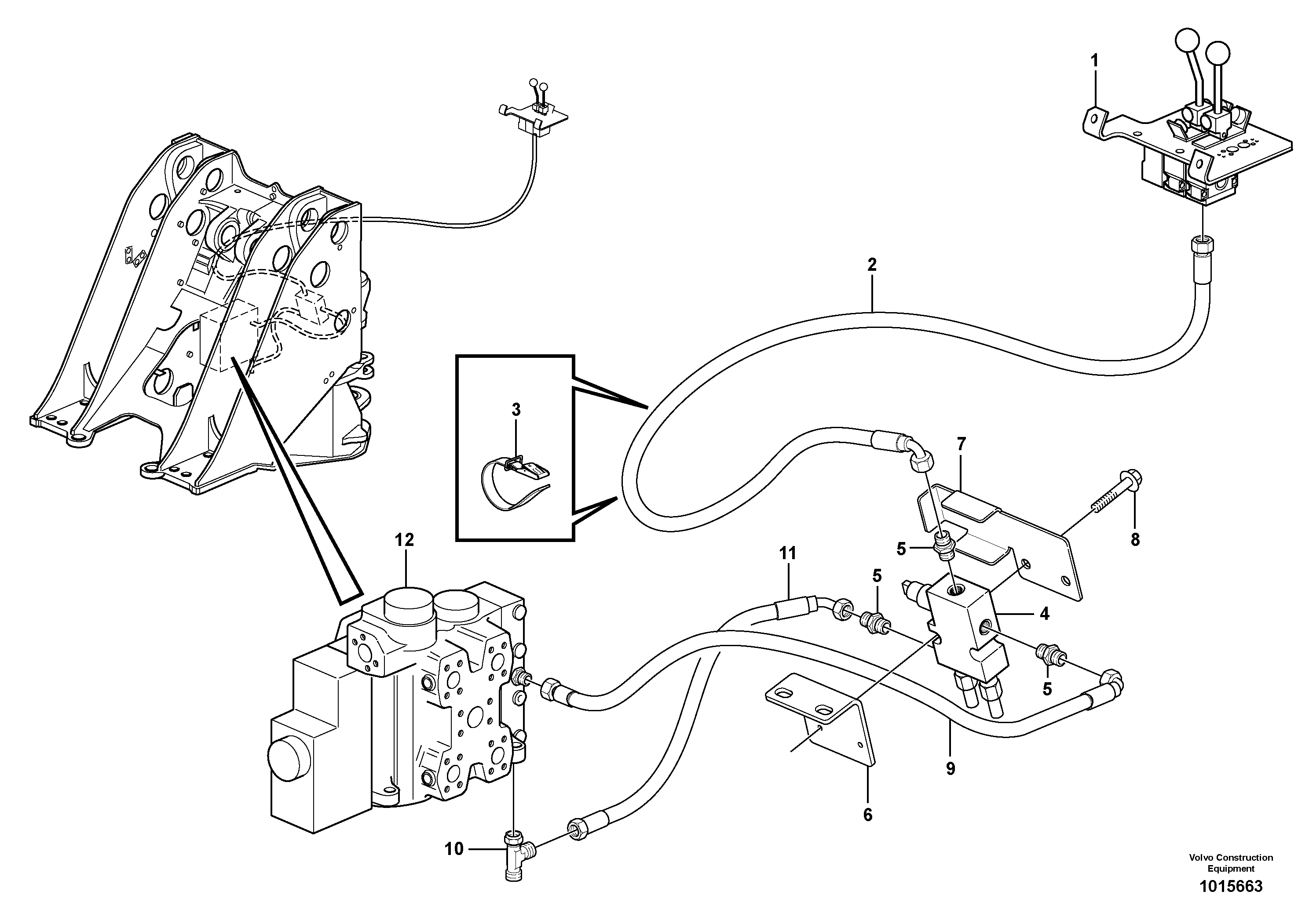 Схема запчастей Volvo L330E - 10556 Valve, "return to dig" L330E