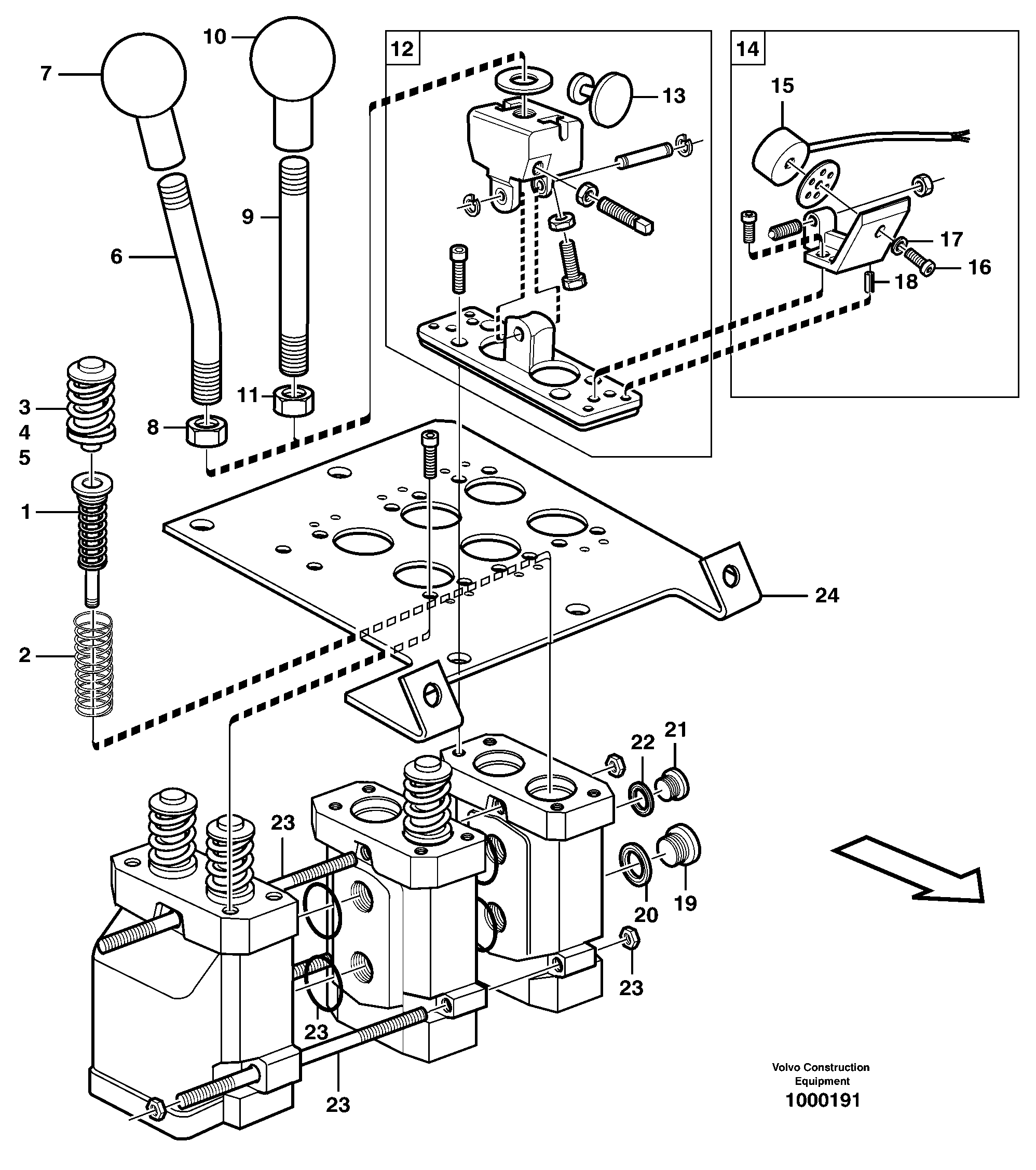 Схема запчастей Volvo L330E - 97601 Servo valve L330E