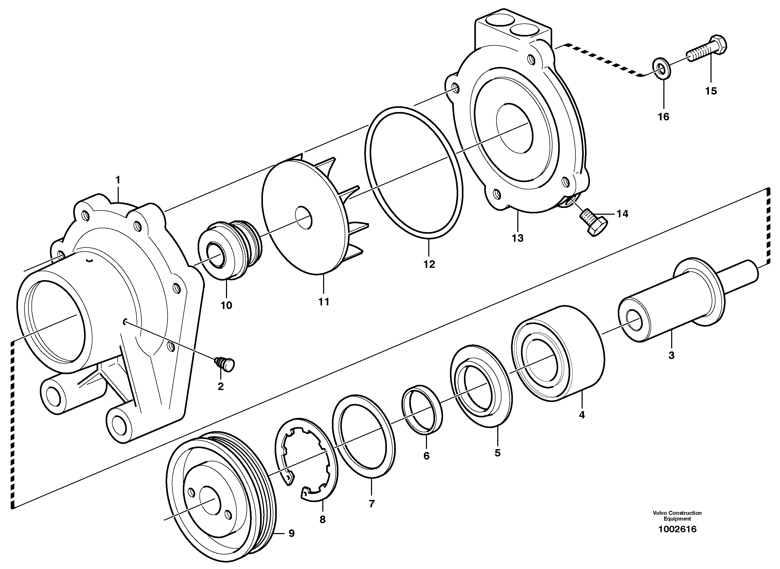 Схема запчастей Volvo L330E - 38753 Extra water pump L330E