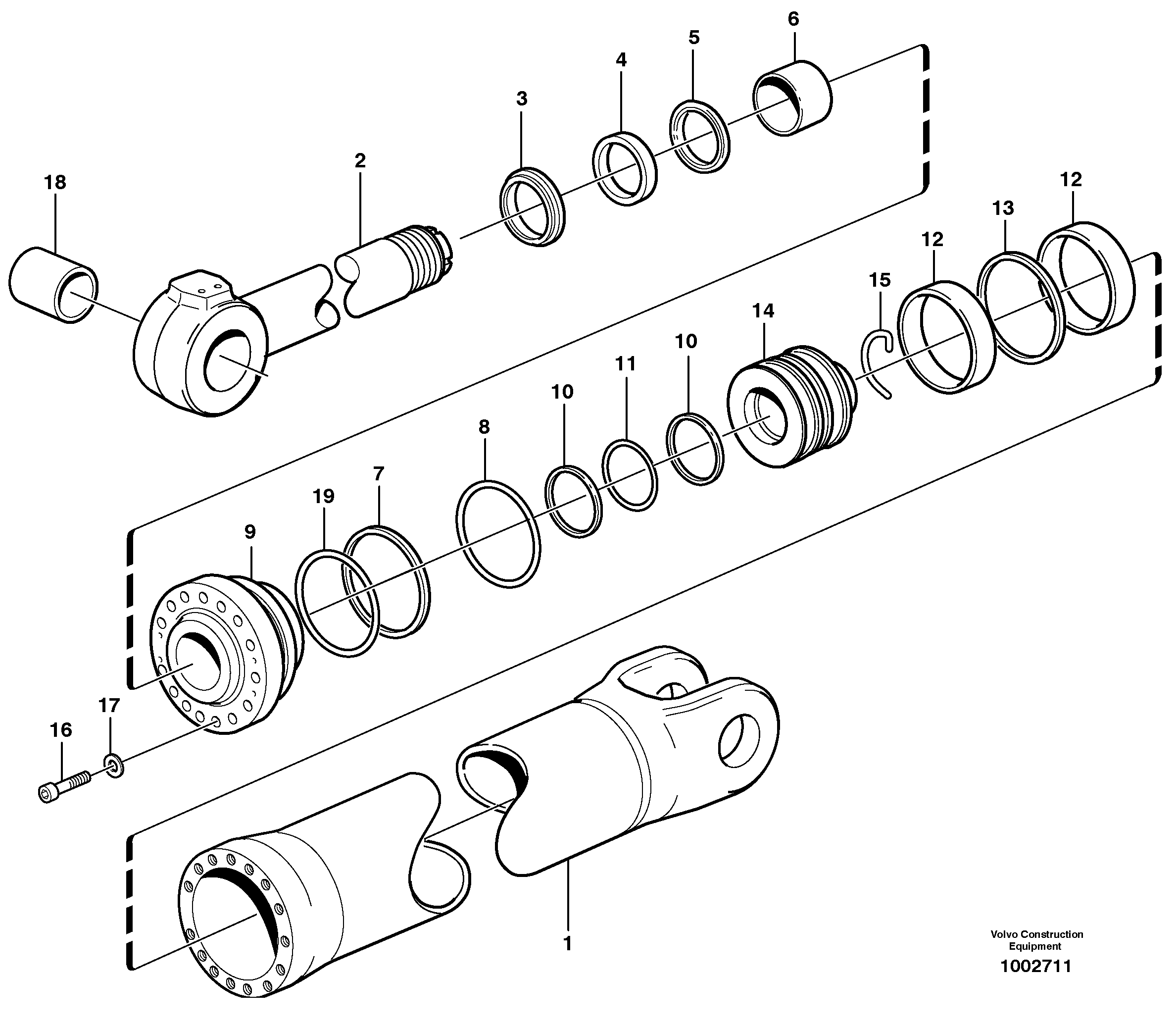 Схема запчастей Volvo L330E - 3083 Hydraulic cylinder, tilting L330E