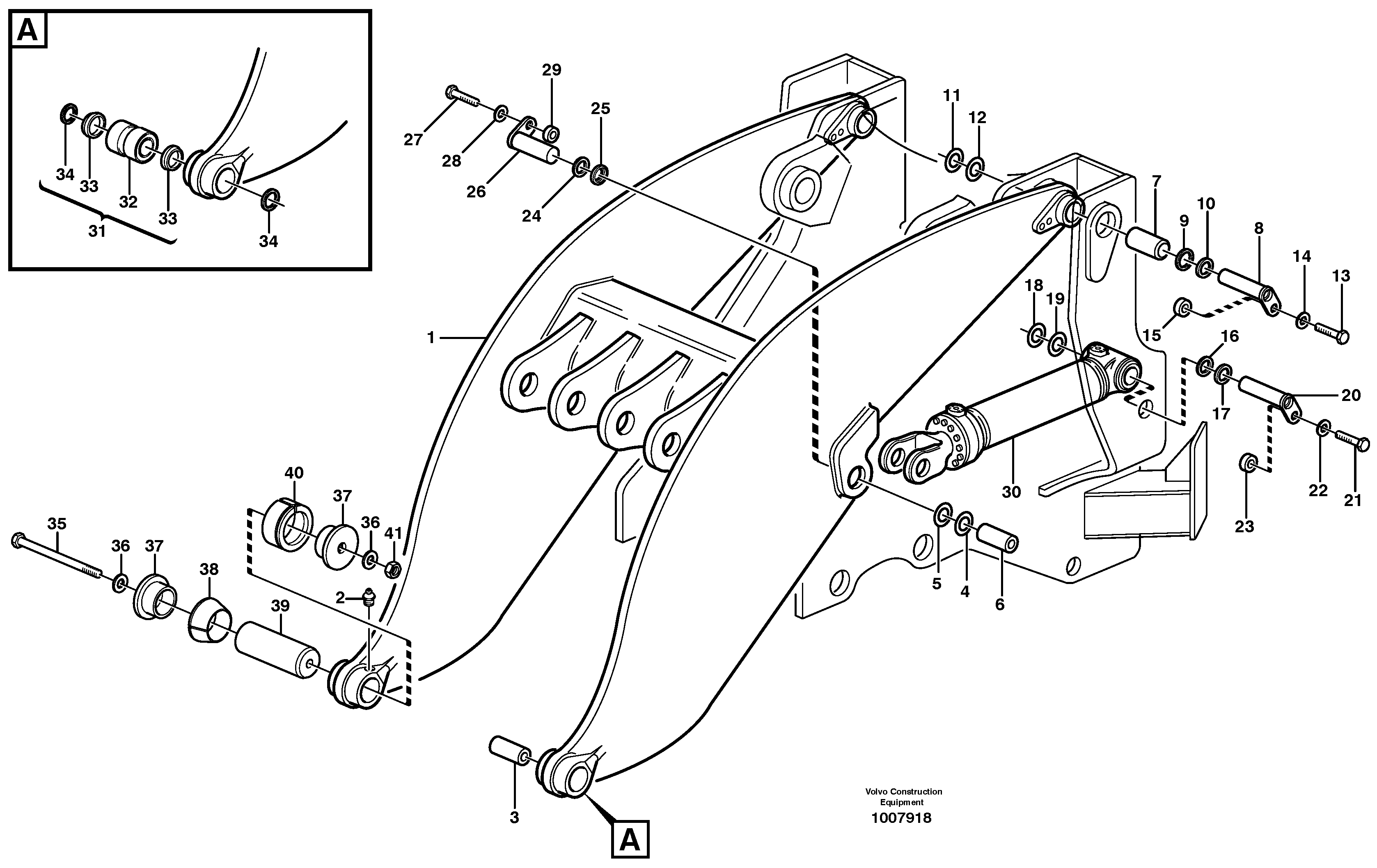 Схема запчастей Volvo L330E - 42467 Lifting unit L330E