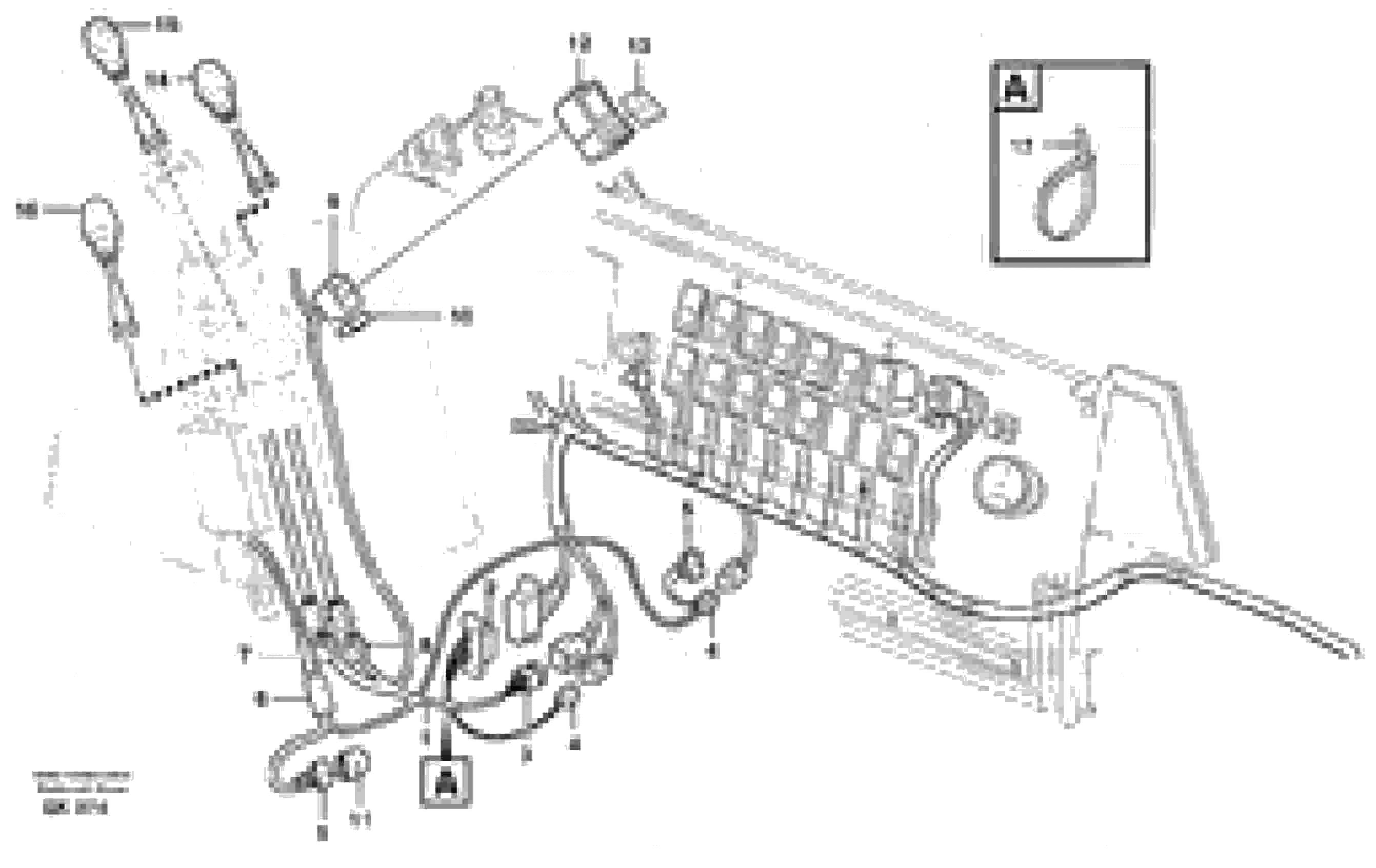 Схема запчастей Volvo L150E - 57885 Cable harnesses, single lever control L150E S/N 8001 -