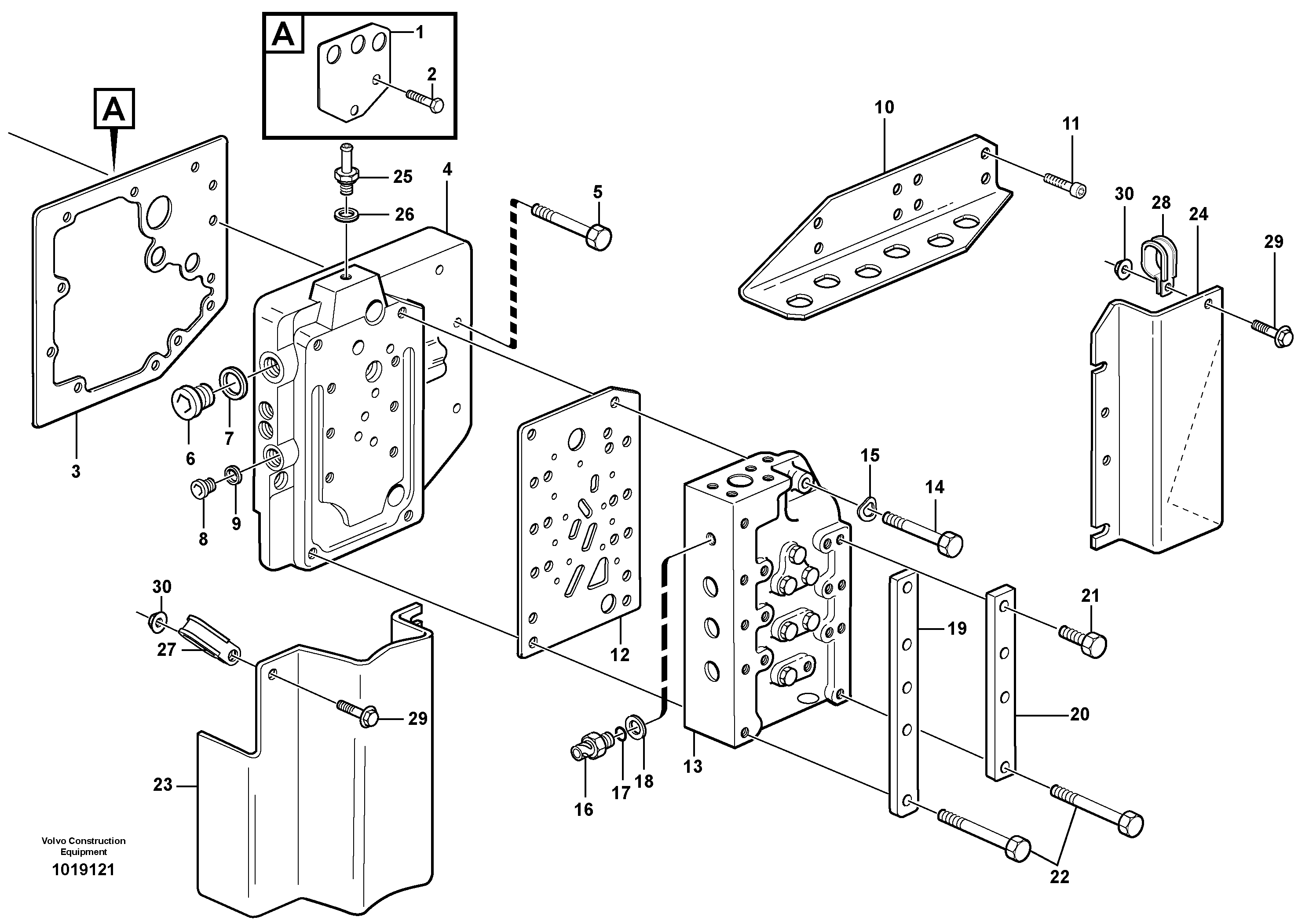 Схема запчастей Volvo L150E - 91254 Range selector valve with fitting parts L150E S/N 10002 - 11594