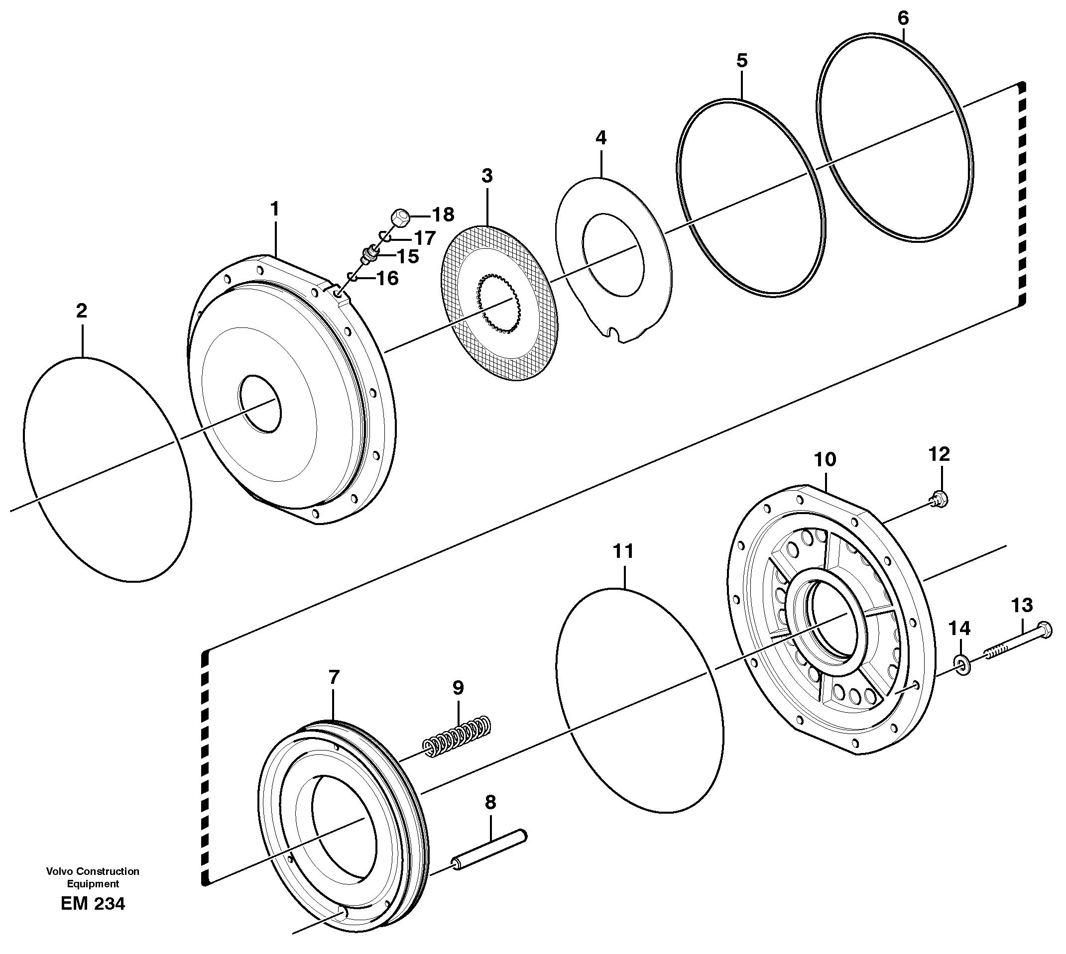 Схема запчастей Volvo L150E - 12169 Parking brake L150E S/N 10002 - 11594