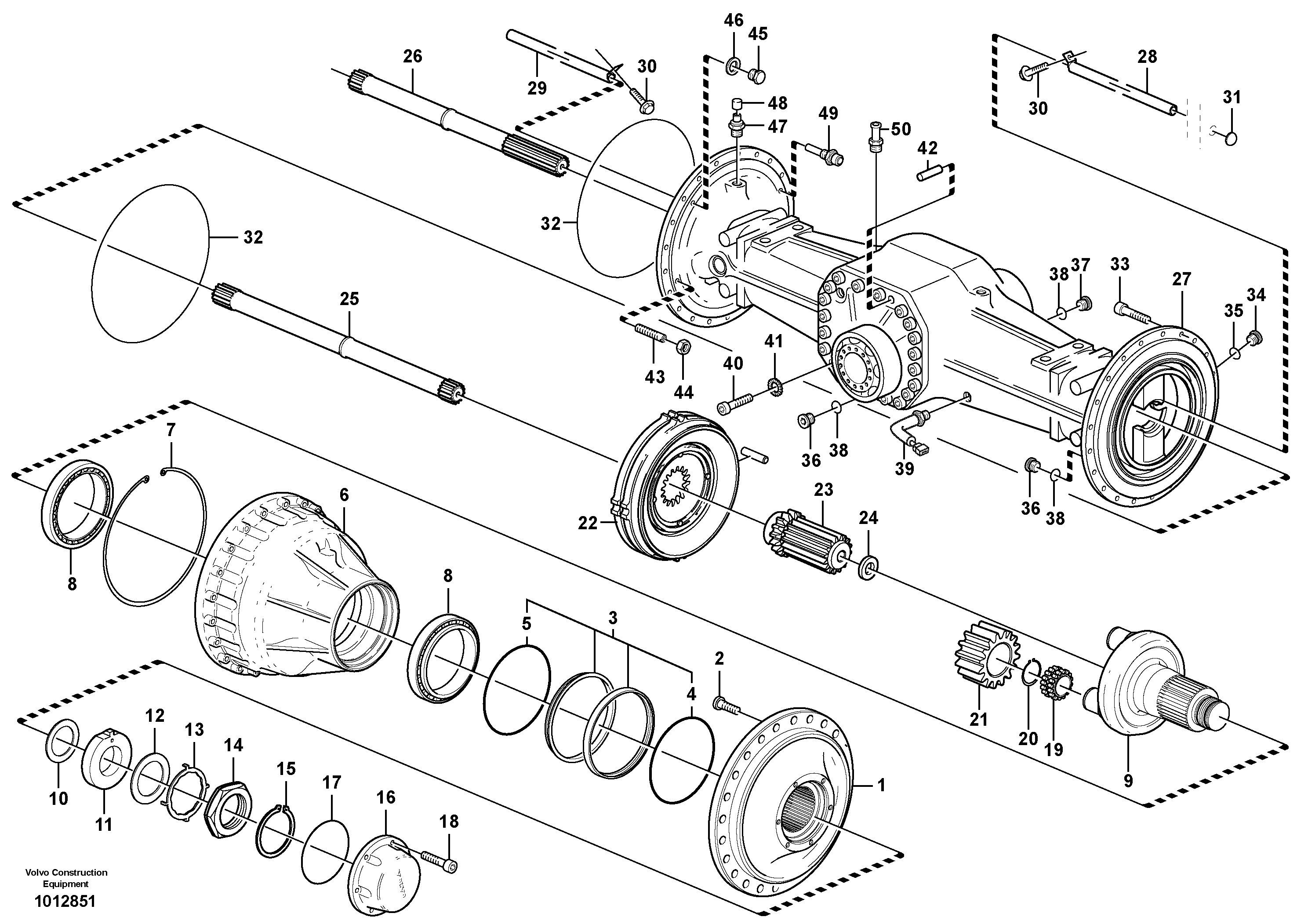 Схема запчастей Volvo L150E - 87071 Planetary axle, rear L150E S/N 10002 - 11594